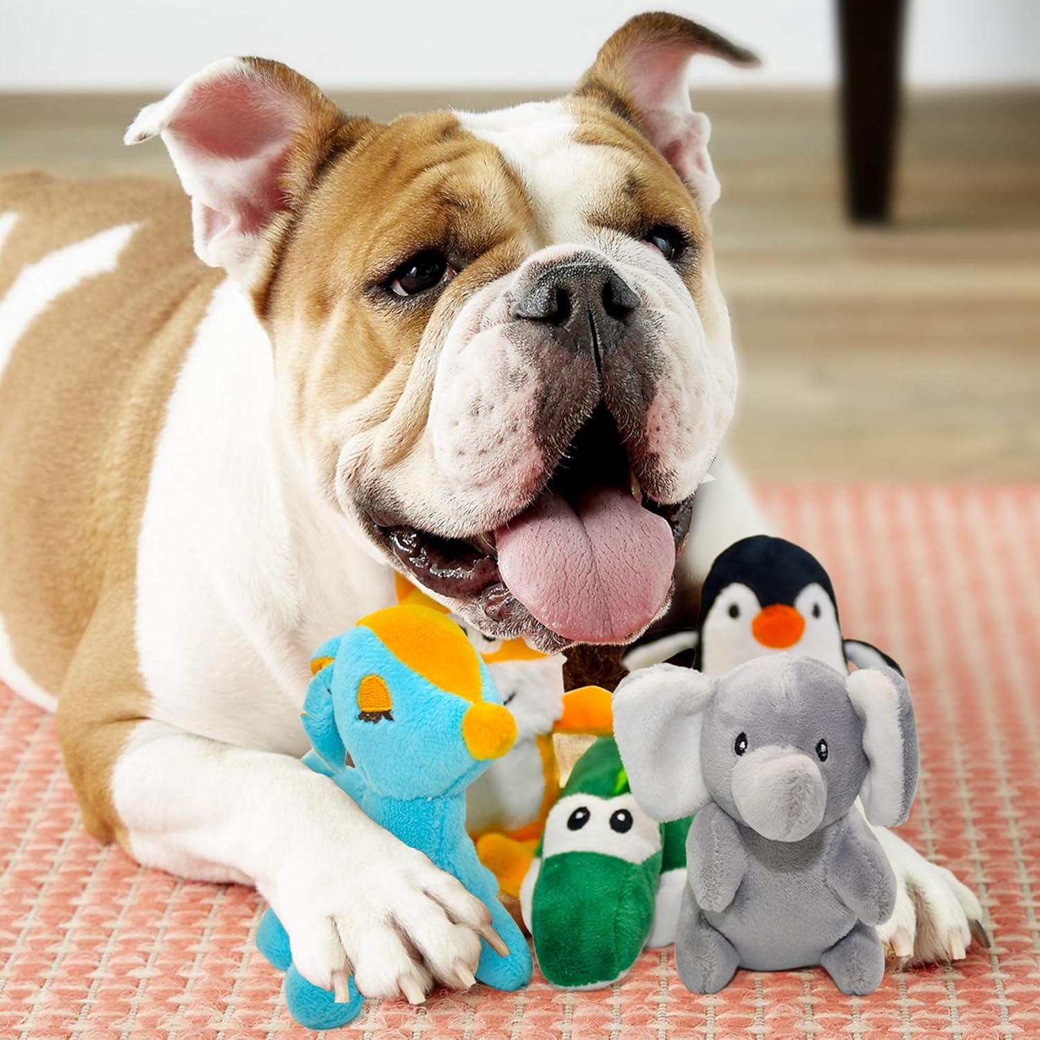SHARLOVY No Stuffing Dog Toys Crinkle Squeaky, Long Lasting Chews for Aggressive, Durable Plush Dog Puppy Chew Toys for Teething, with 6 Tough Layers for Small Medium Large Breed