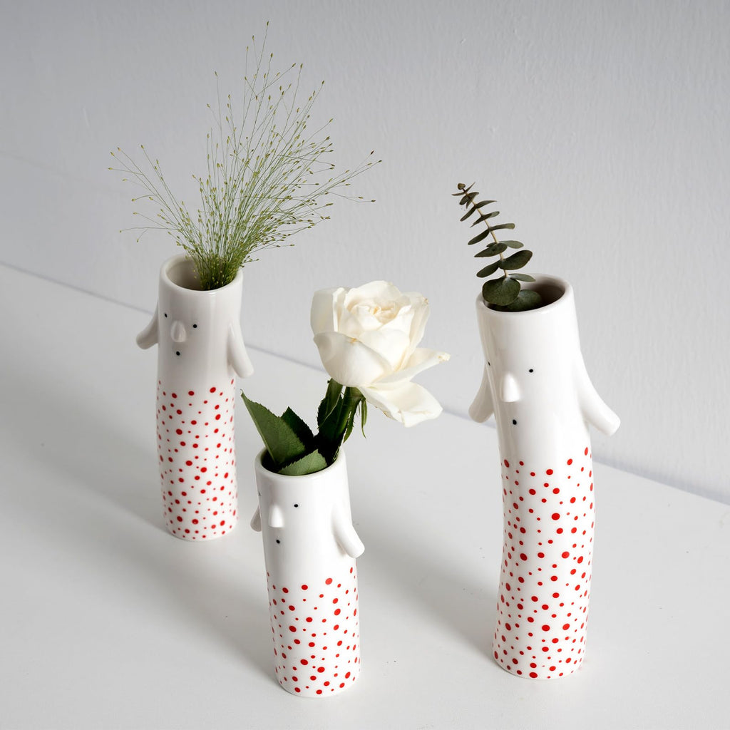 Handcrafted Ceramic White Flower Duck Vase