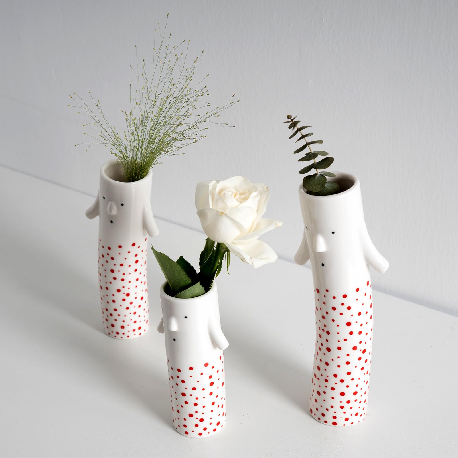 Handcrafted Ceramic White Flower Duck Vase