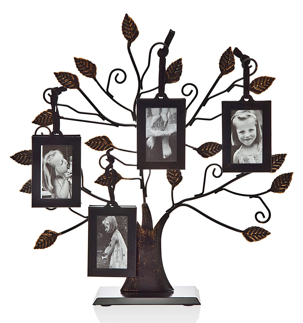 Philip Whitney Parent Picture Frames, Family Tree Picture Frames with 4 Hanging Photo Frames, Wall Decor, Table Decor, Gifts for Mom, 13" (Bronze, 10)
