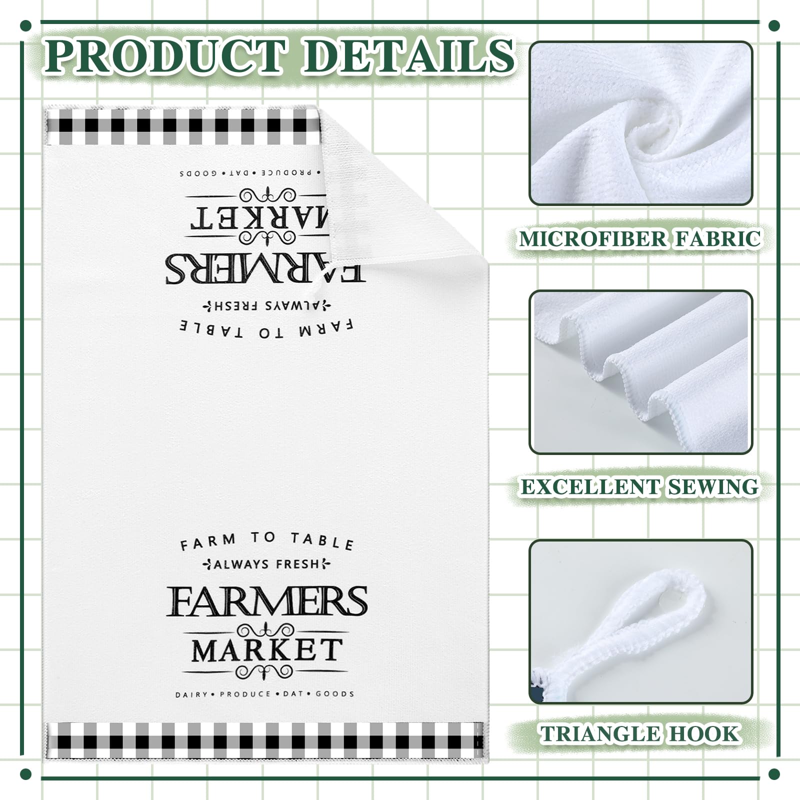 Geyoga 4 Pcs Chicken Kitchen Towels Rooster Dish Hand Towels Farm Animal Cow Vintage Rustic Tea Cloth for Spring Easter Bathroom Farmhouse Decor Gifts, 16 x 24 Inch(Classic Color,Rooster)