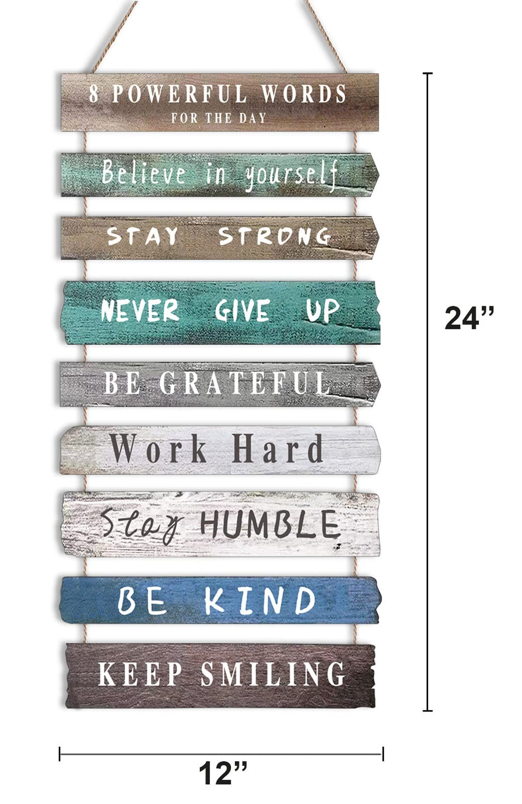 4 Pieces Home Wall Signs, THIS IS US/TOGETHER/BLESS THIS HOME/FAMILY Wall Decor For Living Room Bedroom, Rustic Wooden Farmhouse Wall Art , 4.7 x 13.8 Inch(Brown)