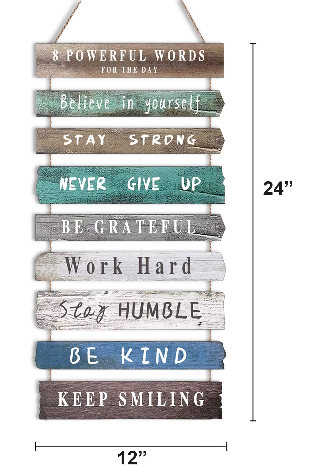 4 Pieces Home Wall Signs, THIS IS US/TOGETHER/BLESS THIS HOME/FAMILY Wall Decor For Living Room Bedroom, Rustic Wooden Farmhouse Wall Art , 4.7 x 13.8 Inch(Brown)
