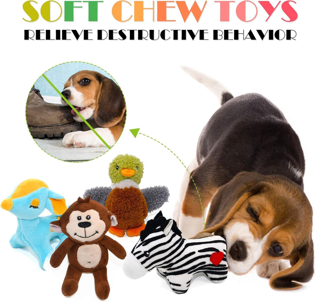 SHARLOVY No Stuffing Dog Toys Crinkle Squeaky, Long Lasting Chews for Aggressive, Durable Plush Dog Puppy Chew Toys for Teething, with 6 Tough Layers for Small Medium Large Breed