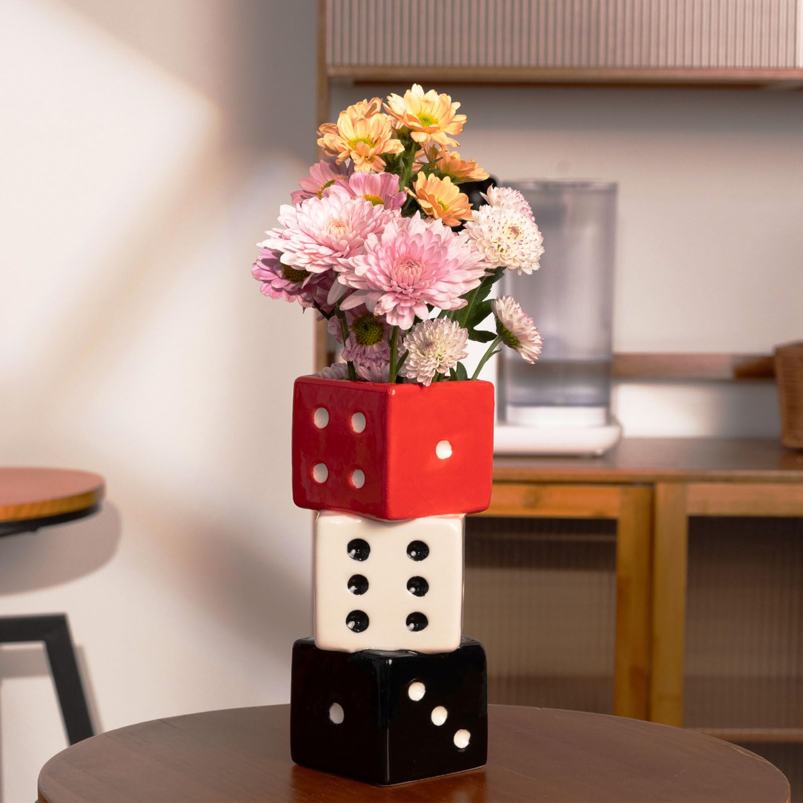 Handcrafted Ceramic White Flower Duck Vase