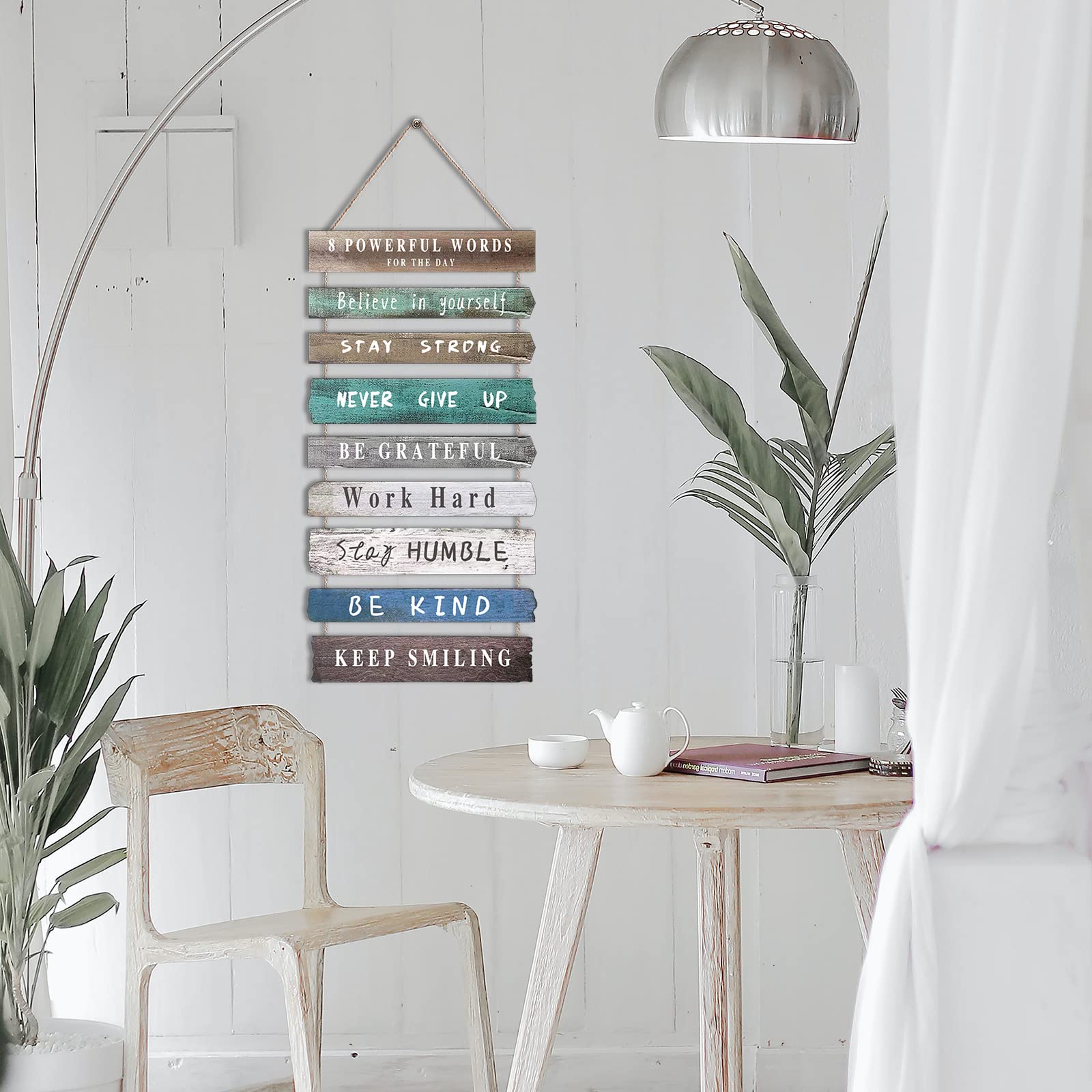 4 Pieces Home Wall Signs, THIS IS US/TOGETHER/BLESS THIS HOME/FAMILY Wall Decor For Living Room Bedroom, Rustic Wooden Farmhouse Wall Art , 4.7 x 13.8 Inch(Brown)