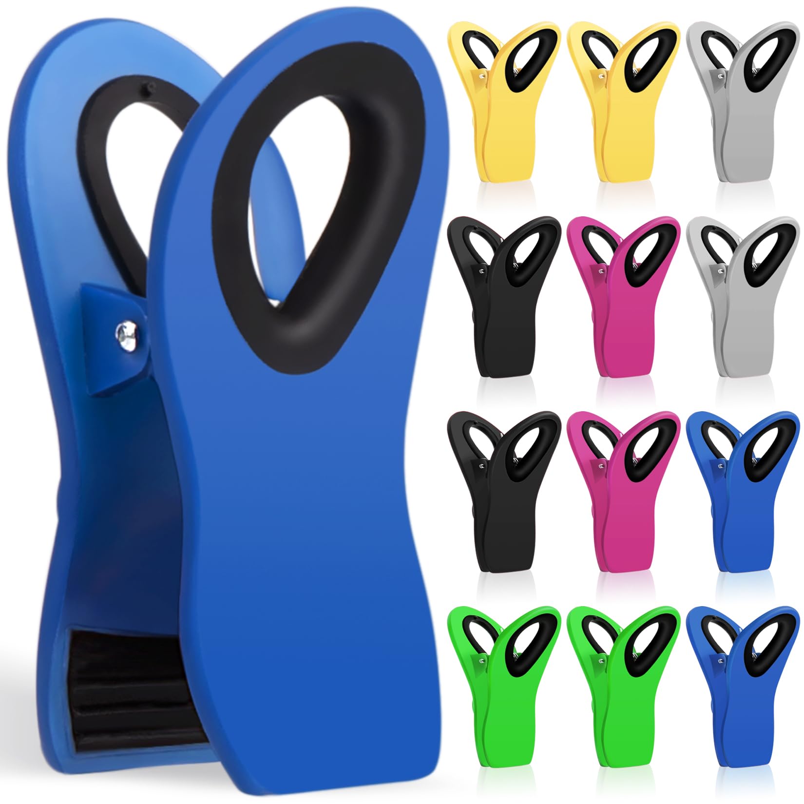 12 Pack Chip Clips Bag Clips, Magnetic Bag Clip for Food Storage Heavy Duty, Plastic Food Clip for Chips, Snack, Kitchen, Refrigerator, Garden, Sewing, Fabric, Clothes Pins