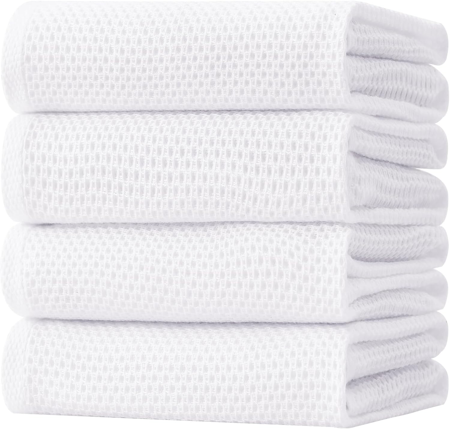 Homaxy 100% Cotton Waffle Weave Kitchen Dish Cloths, Ultra Soft Absorbent Quick Drying Dish Towels, 12 x 12 Inches, 6-Pack, Apricot