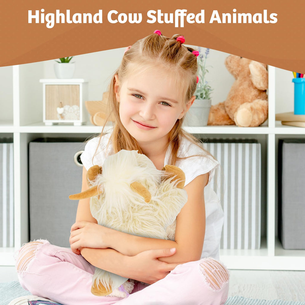 Marysun Microwavable Highland Cow Stuffed Animal - Weighted Stuffed Animal Plush, Heating Pad, Cozy