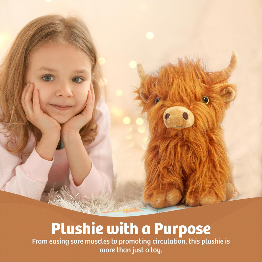 Marysun Microwavable Highland Cow Stuffed Animal - Weighted Stuffed Animal Plush, Heating Pad, Cozy