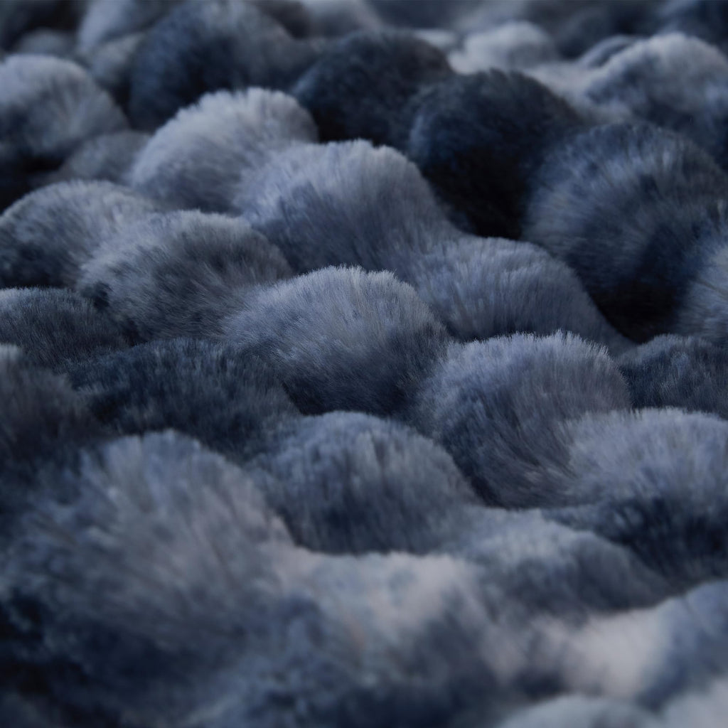 COOVA Faux Fur Throw Blanket for Couch, Cozy Soft and Fuzzy Plush Rabbit Fur Bubble Blanket for Sofa Bedroom Living Room, 50x60 Inches Tie Dye Brown