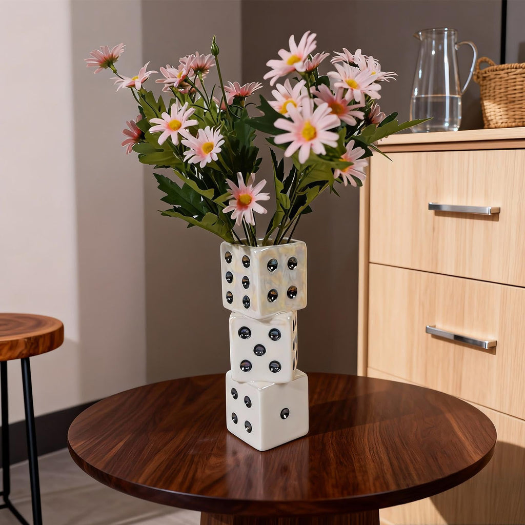 Handcrafted Ceramic White Flower Duck Vase