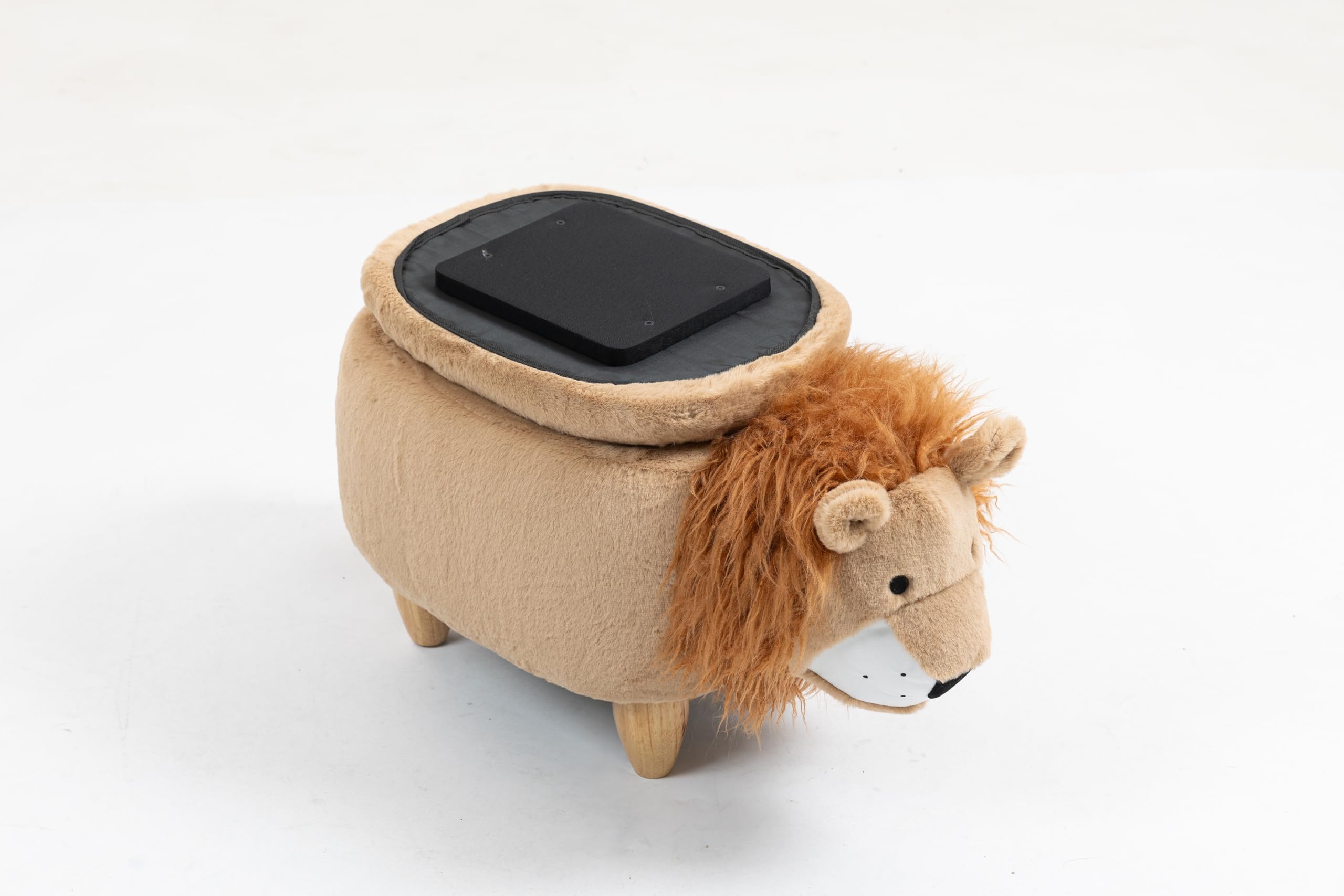 Home 2 Office Cow Ottoman for Kids' Bedroom, Playroom, Nursery, and Living Room, Animal Ottoman with Storage, Footstool for Kids, Black/White
