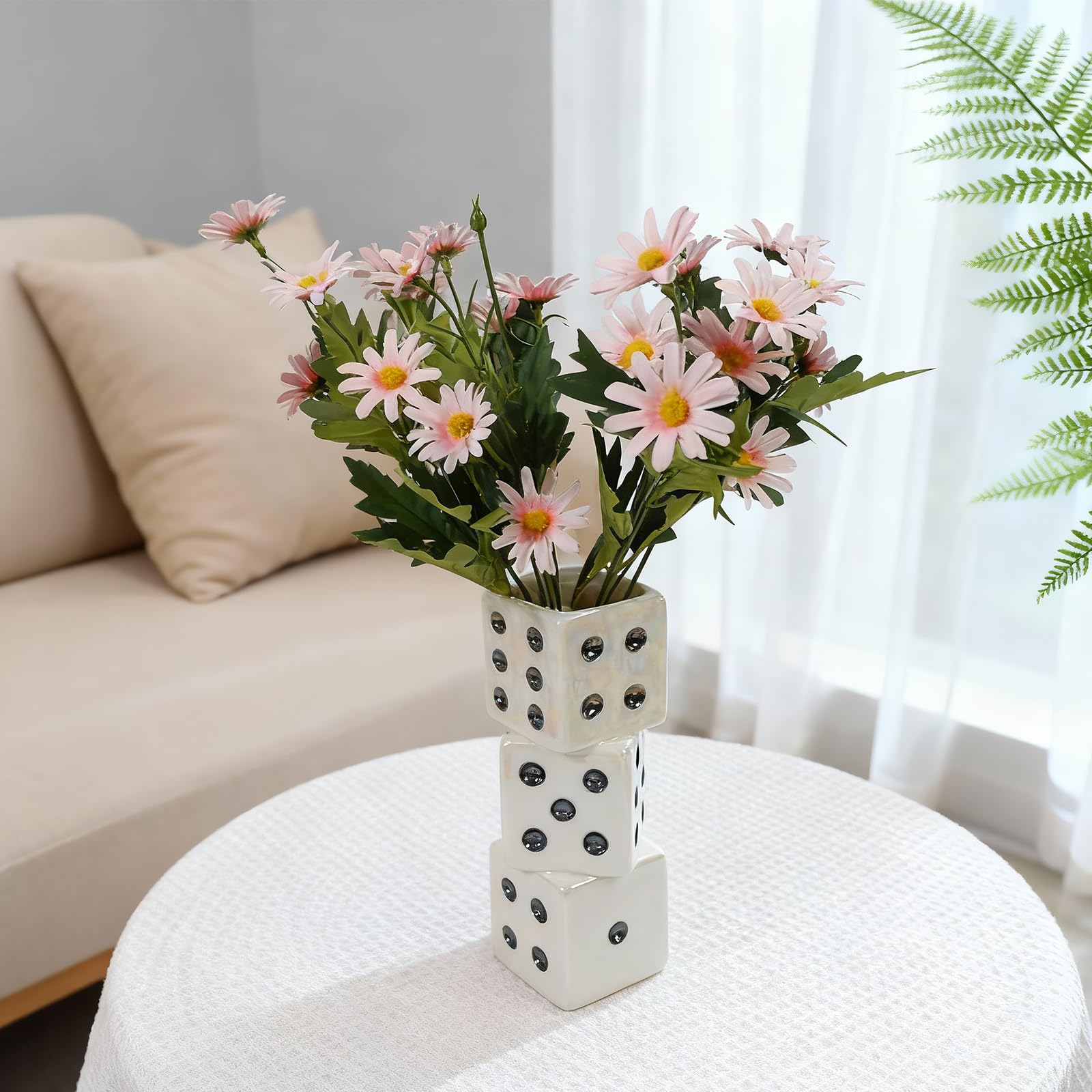 Handcrafted Ceramic White Flower Duck Vase