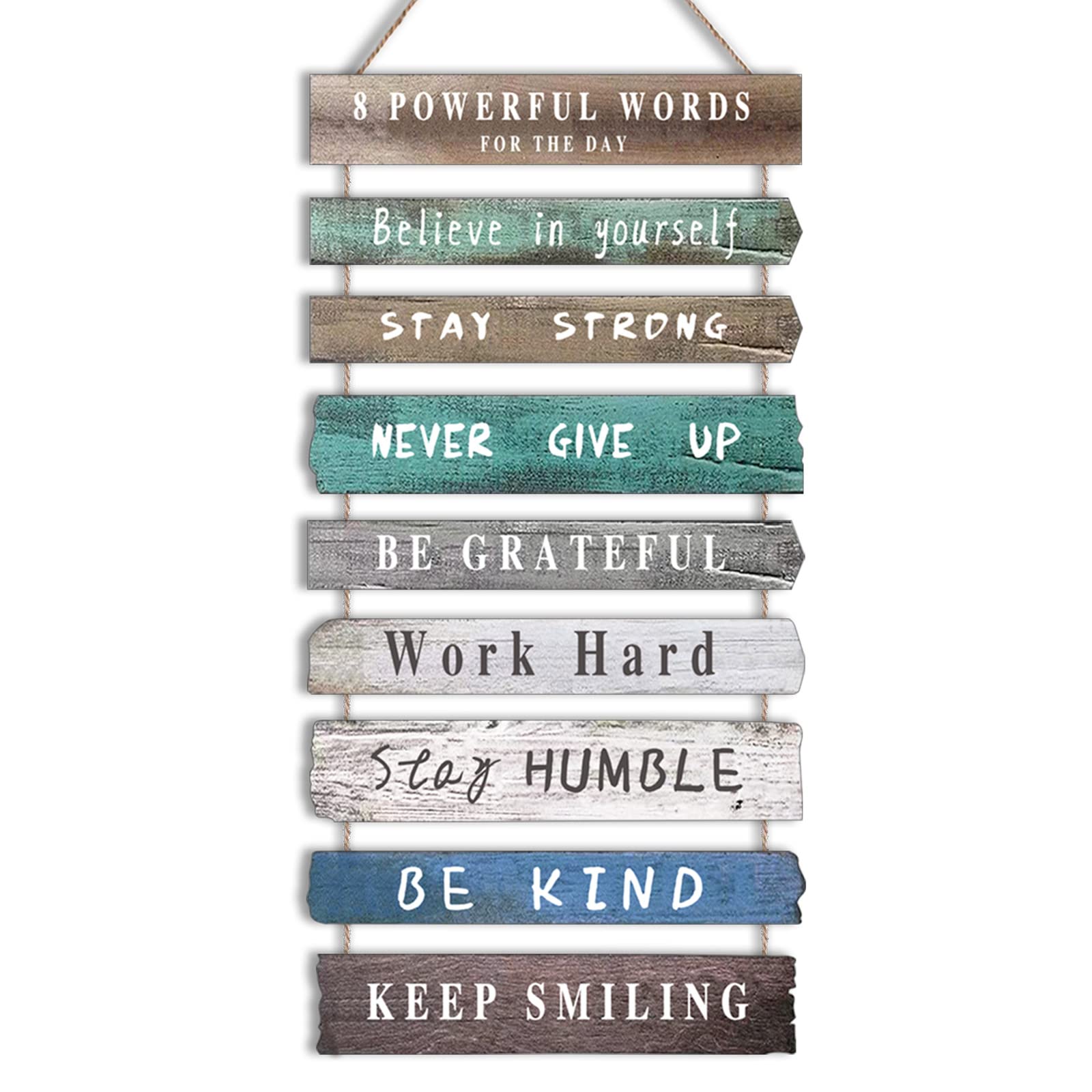 4 Pieces Home Wall Signs, THIS IS US/TOGETHER/BLESS THIS HOME/FAMILY Wall Decor For Living Room Bedroom, Rustic Wooden Farmhouse Wall Art , 4.7 x 13.8 Inch(Brown)