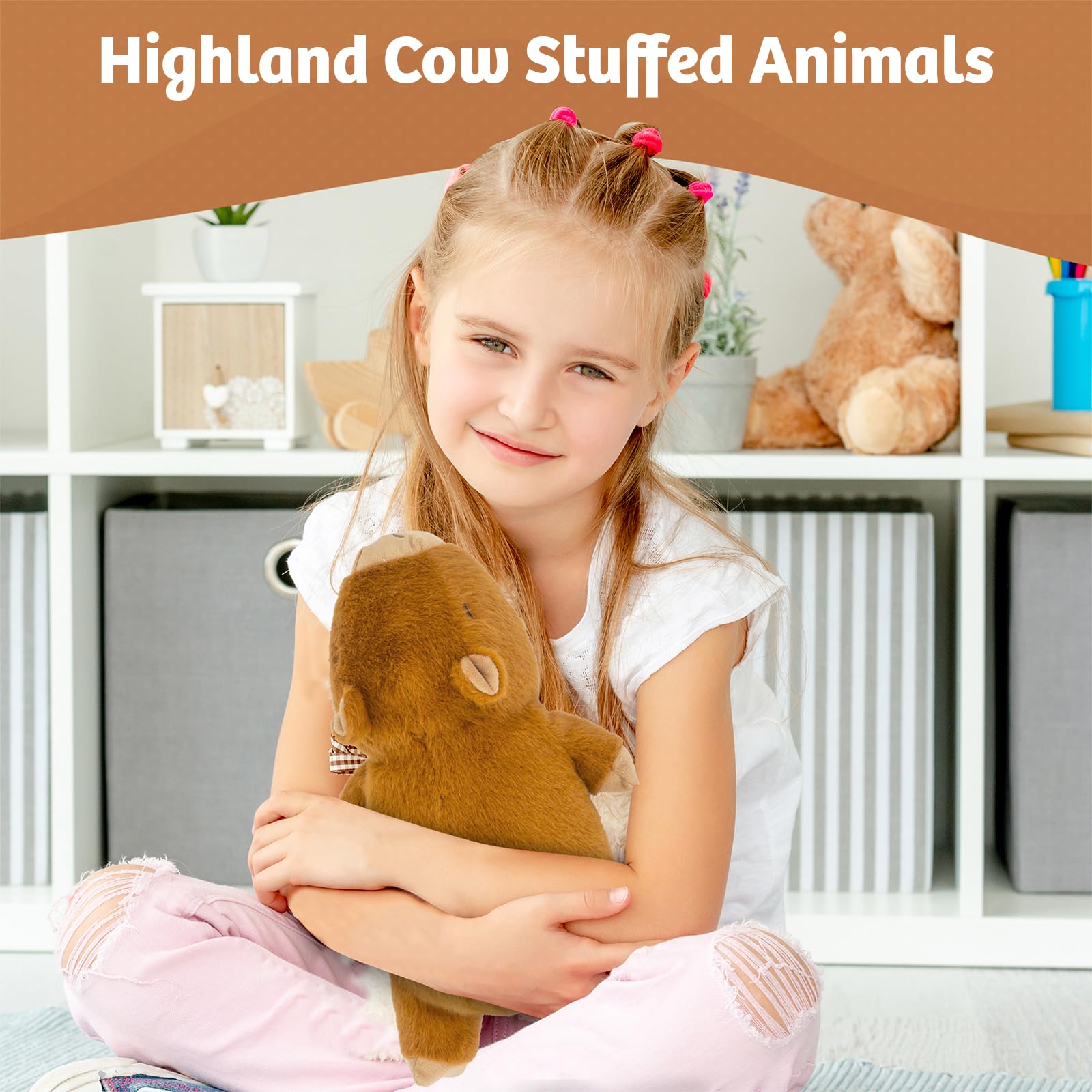 Marysun Microwavable Highland Cow Stuffed Animal - Weighted Stuffed Animal Plush, Heating Pad, Cozy