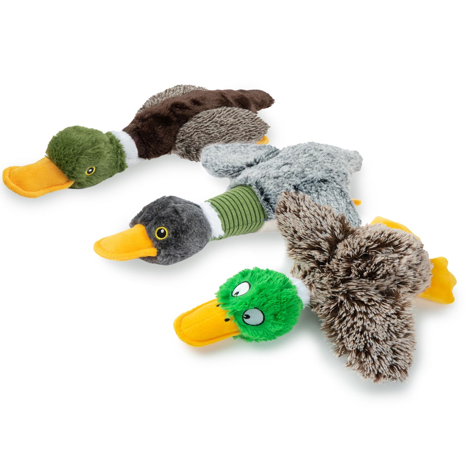 Best Pet Supplies Interactive Squeaky Dog Chew Toy, Ideal Dog Toys for Chewers, Small, Medium & Large Dogs, and Fetch Lovers - Crinkle Duck (Blue), Large
