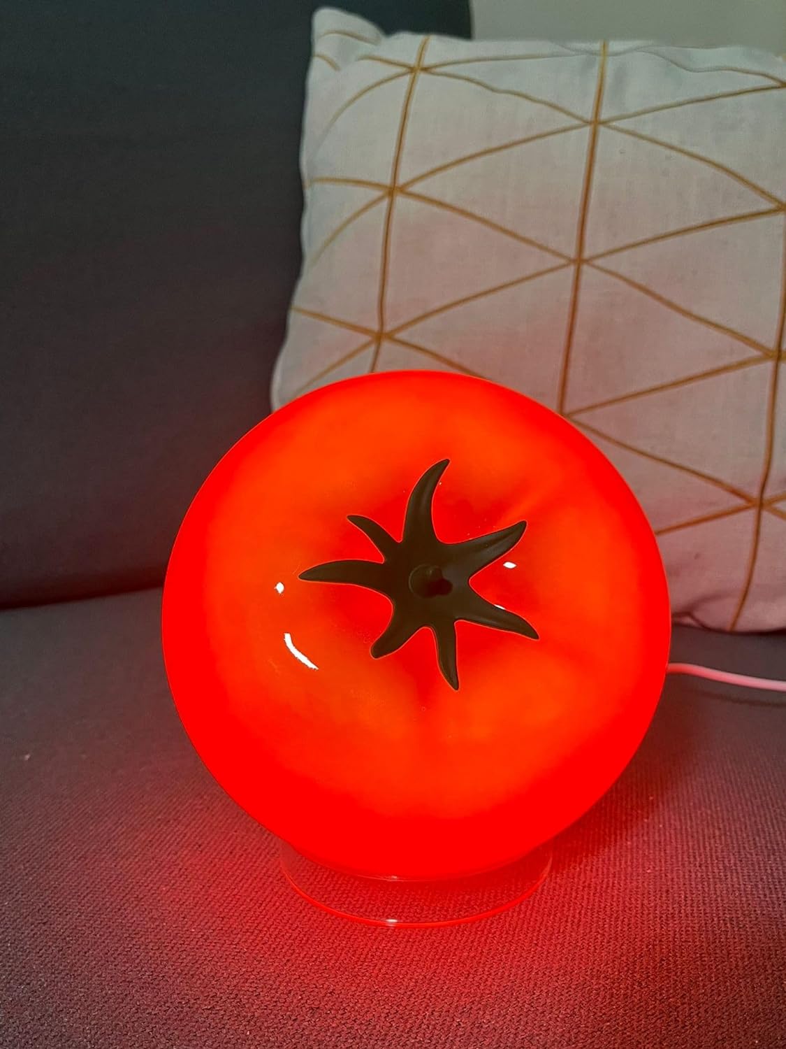 cozifycasa Cute Table Lamp for Bedroom Kitchen Living Room Small Cute Night Light Fruit Bedside Side Table Lamp Kawaii Decor Vintage Funky Home Decor for Girls Room (Tomato)