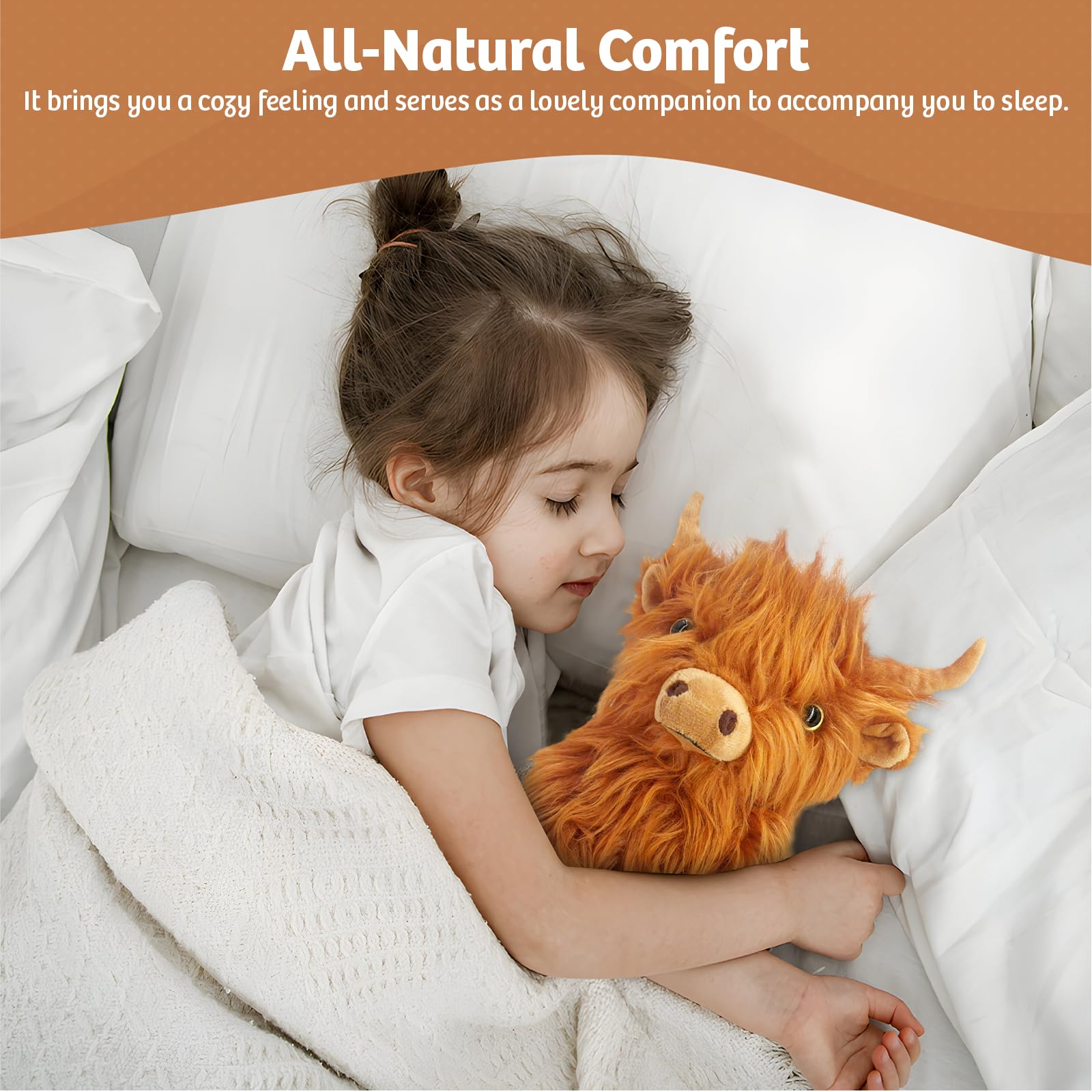 Marysun Microwavable Highland Cow Stuffed Animal - Weighted Stuffed Animal Plush, Heating Pad, Cozy