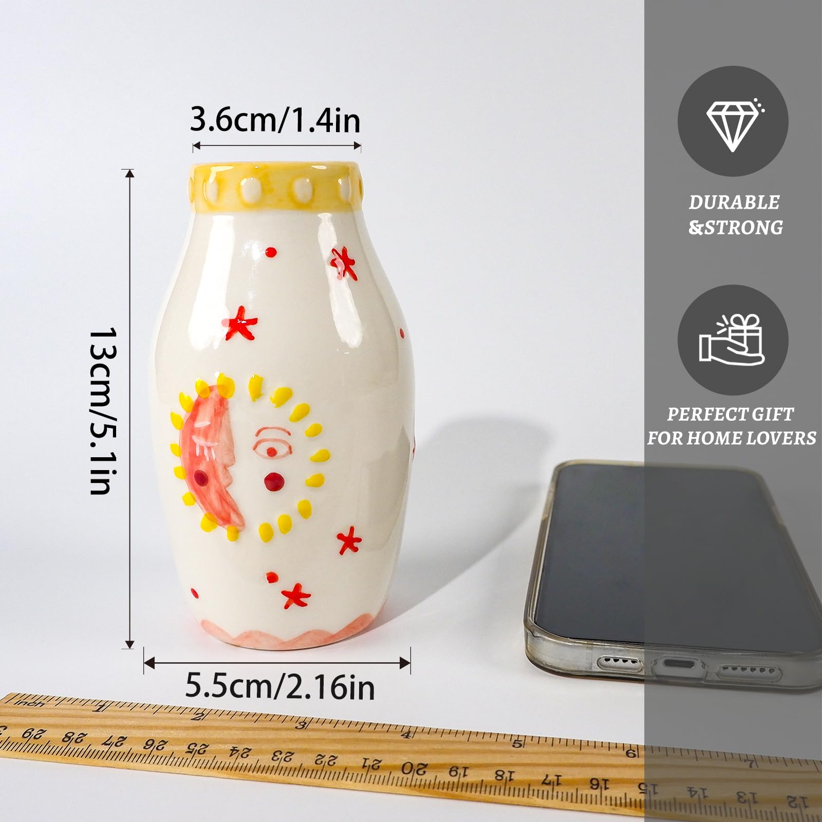 Handcrafted Ceramic White Flower Duck Vase