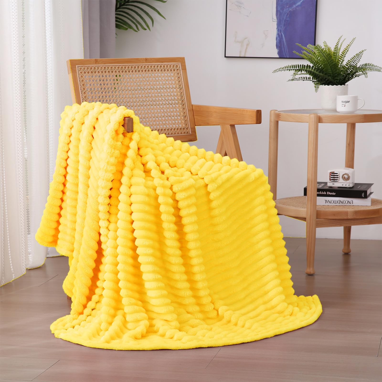 Sage Green Fleece Throw Blanket 50”×60” for Couch Sofa Bed,Super Soft Cozy Plush Microfiber Flannel Blanket with Stripes Design Lightweight for Adults,Woman,Girls