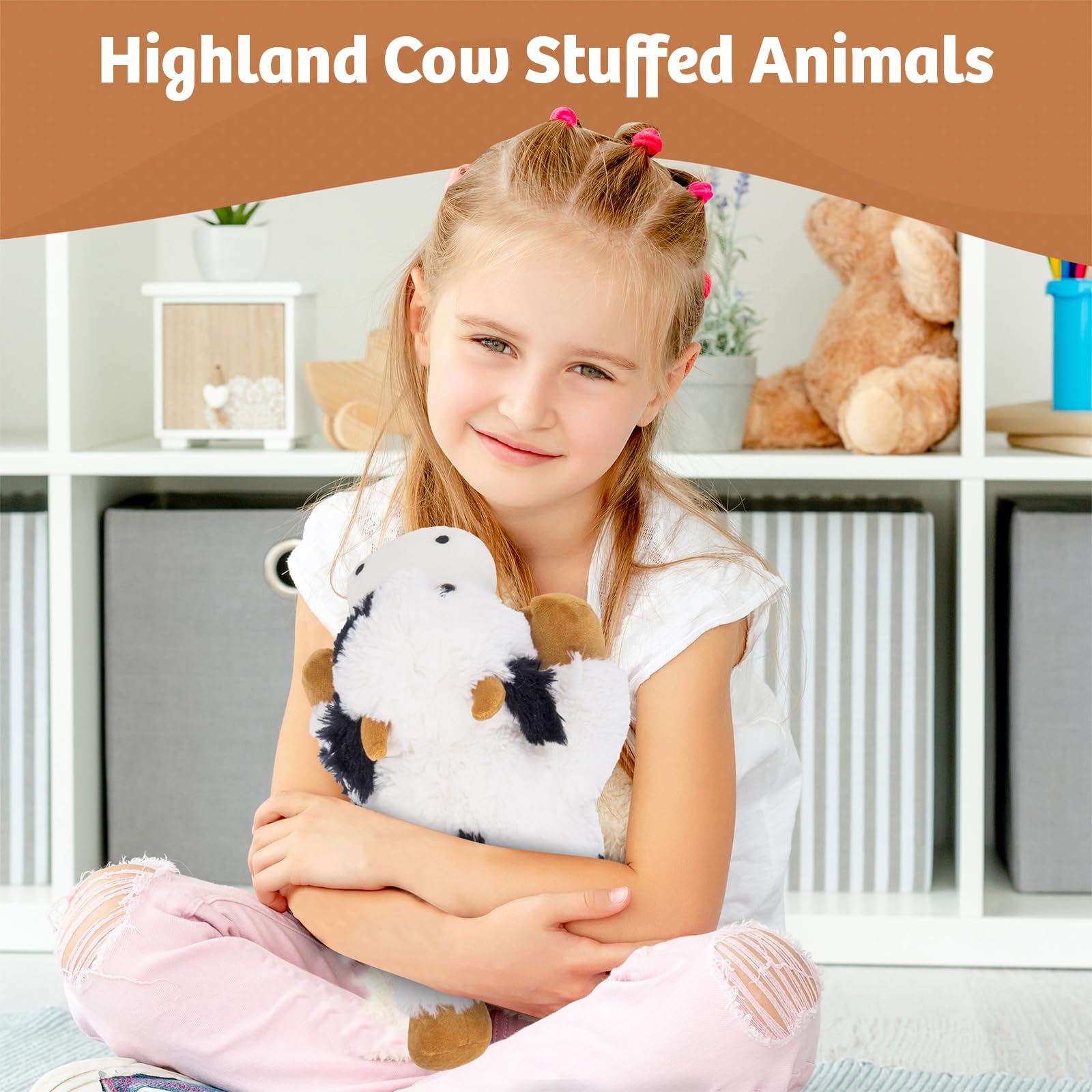 Marysun Microwavable Highland Cow Stuffed Animal - Weighted Stuffed Animal Plush, Heating Pad, Cozy