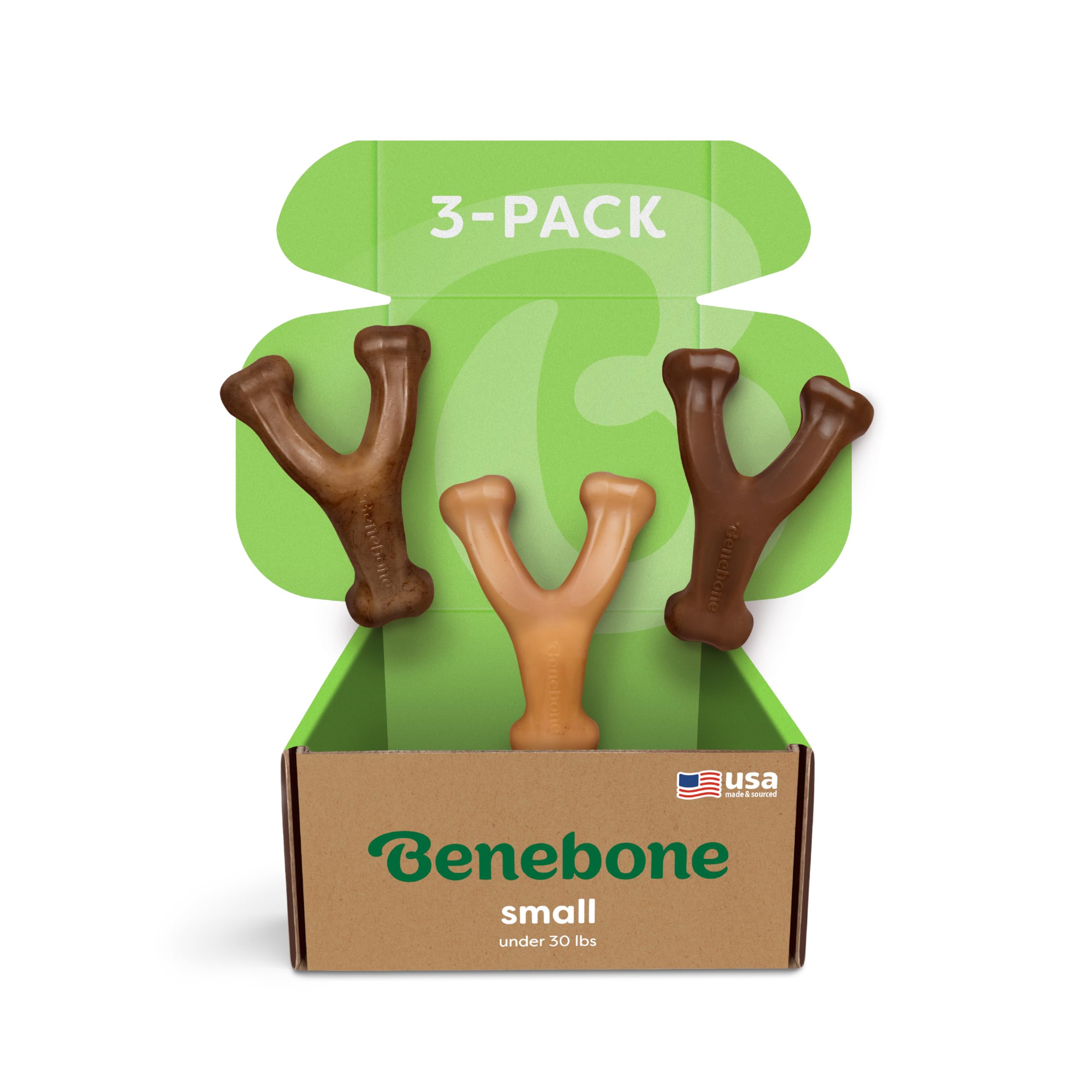Benebone Wishbone Durable Dog Chew Toy for Aggressive Chewers, Real Bacon, Made in USA, Medium