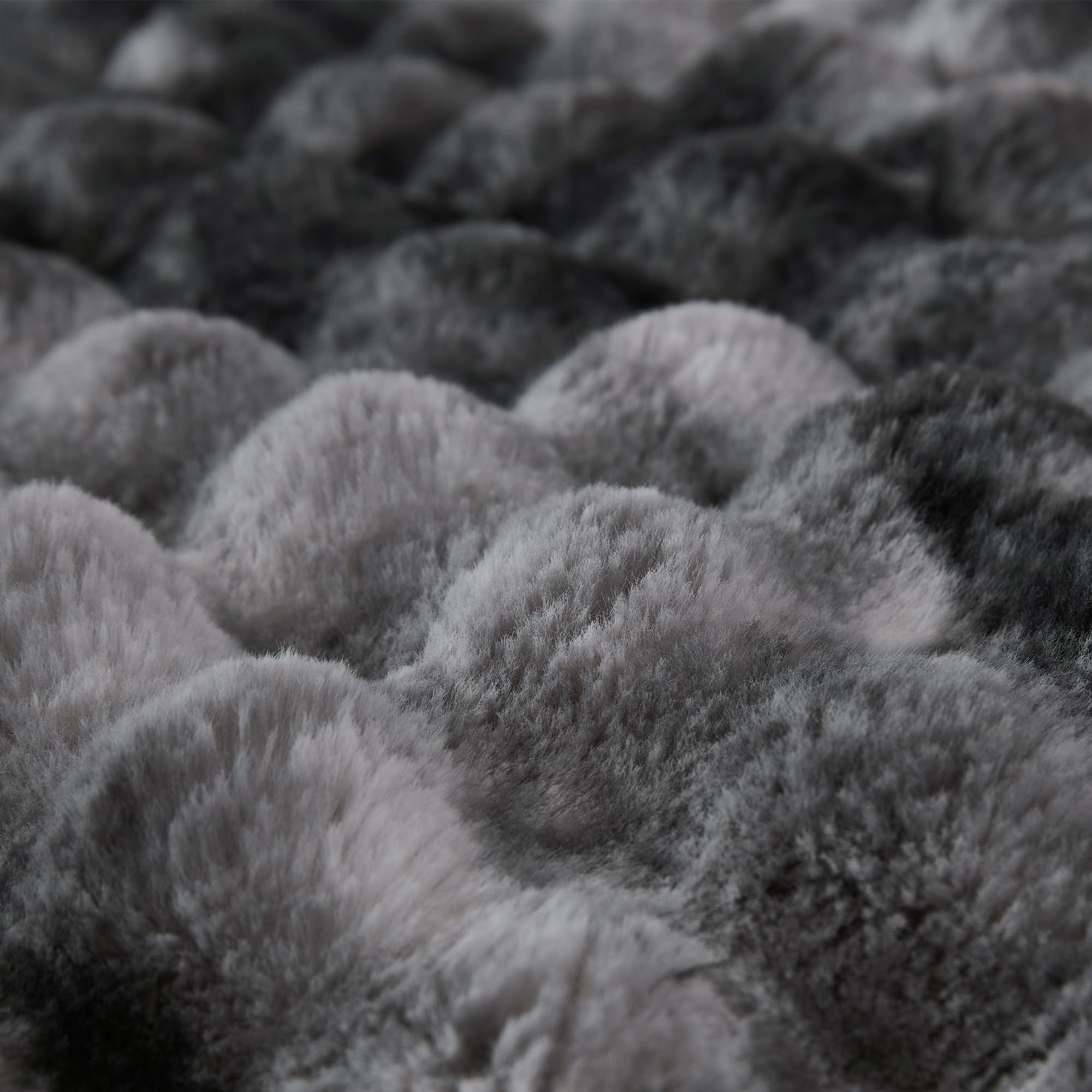 COOVA Faux Fur Throw Blanket for Couch, Cozy Soft and Fuzzy Plush Rabbit Fur Bubble Blanket for Sofa Bedroom Living Room, 50x60 Inches Tie Dye Brown