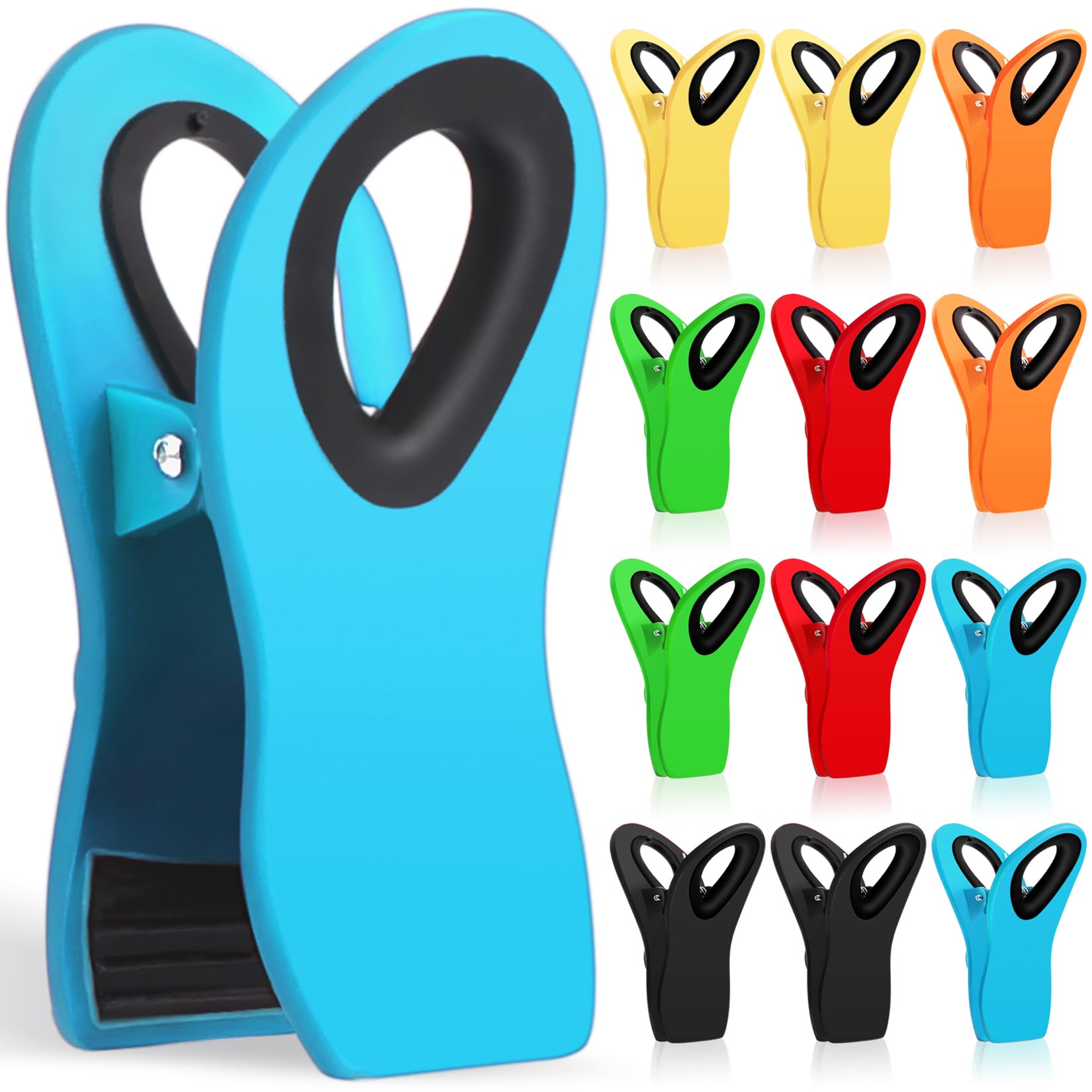 12 Pack Chip Clips Bag Clips, Magnetic Bag Clip for Food Storage Heavy Duty, Plastic Food Clip for Chips, Snack, Kitchen, Refrigerator, Garden, Sewing, Fabric, Clothes Pins