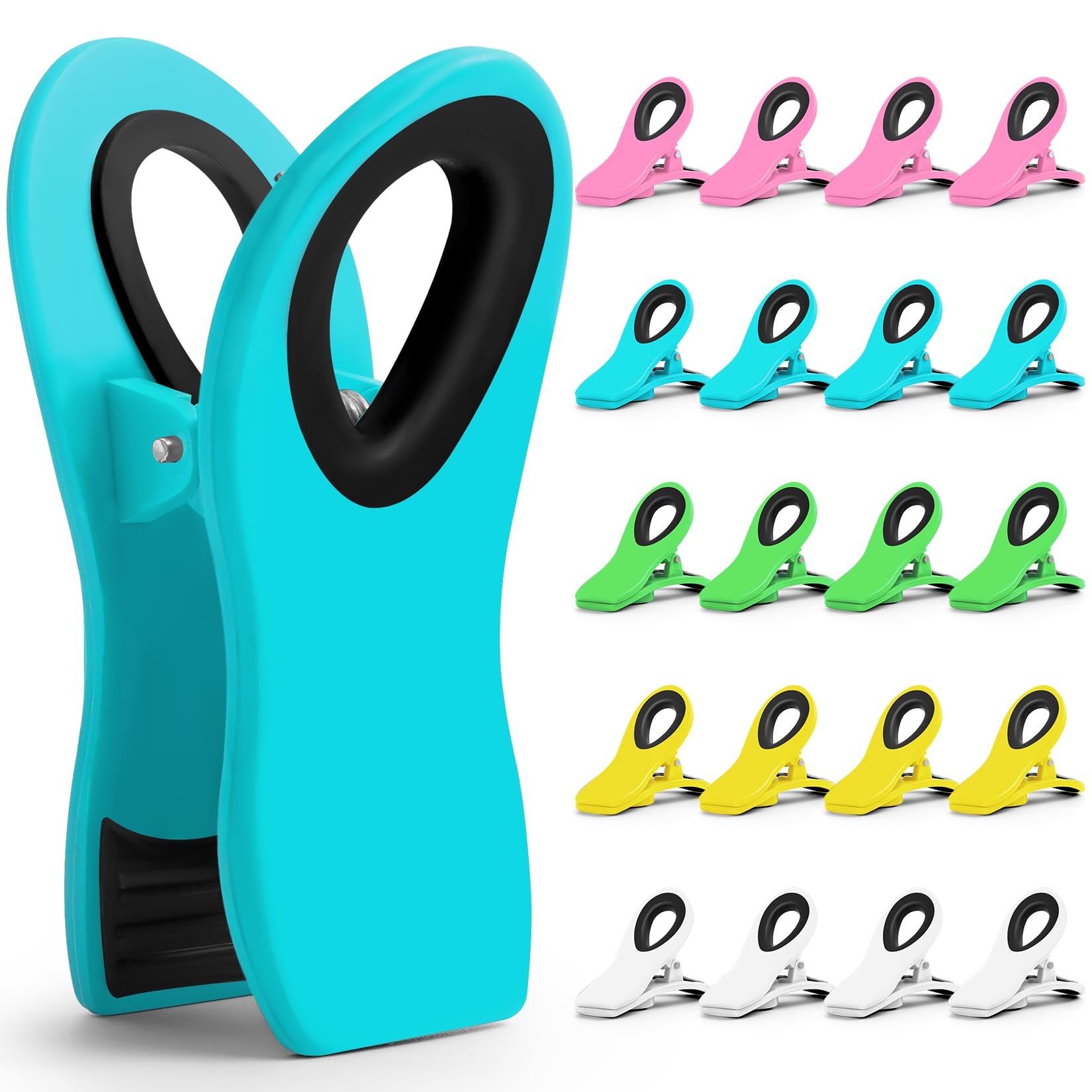 12 Pack Chip Clips Bag Clips, Magnetic Bag Clip for Food Storage Heavy Duty, Plastic Food Clip for Chips, Snack, Kitchen, Refrigerator, Garden, Sewing, Fabric, Clothes Pins