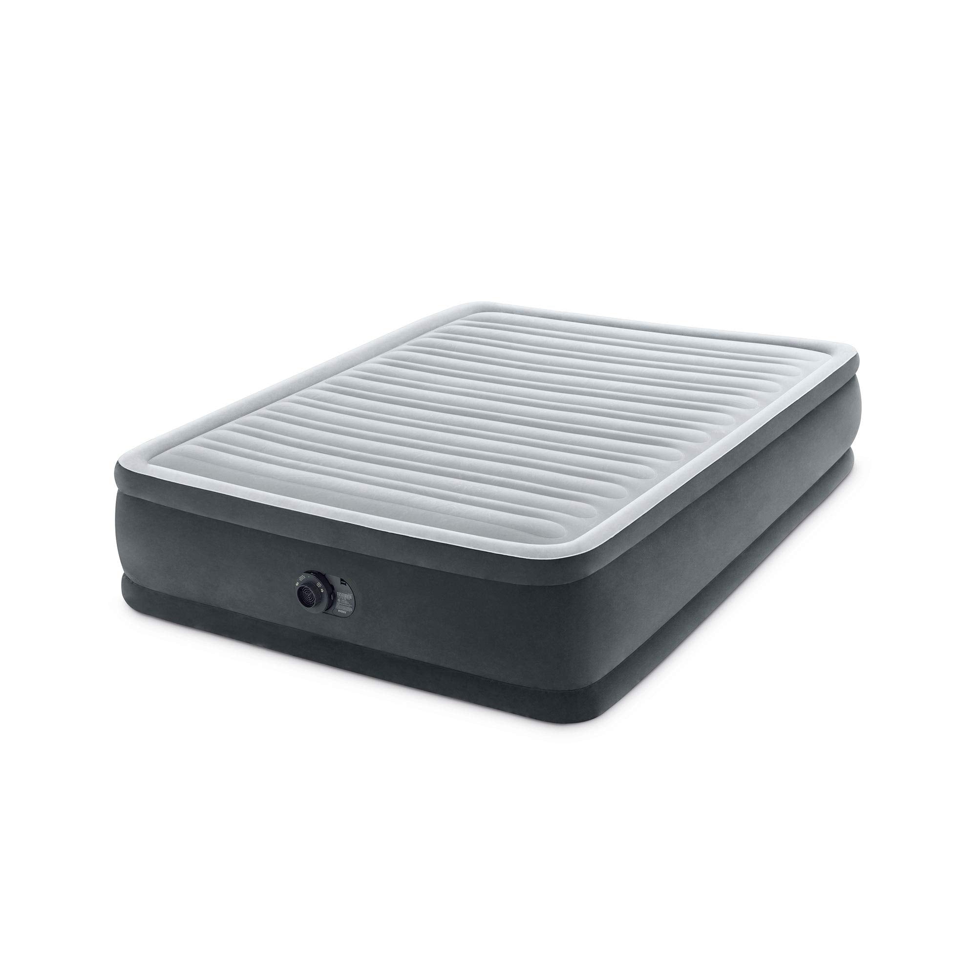 Intex 67765ED Dura-Beam Deluxe Comfort-Plush Mid-Rise Air Mattress : Fiber-Tech – Twin Size – Built-in Electric Pump – 13in Bed Height – 300lb Weight Capacity