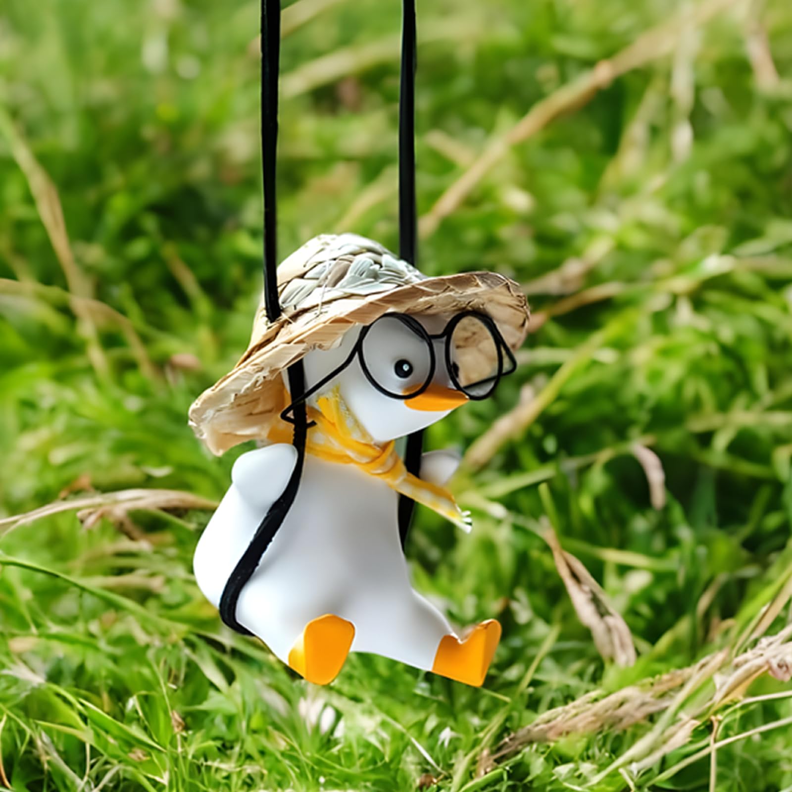 Funny Swinging Duck Car Mirror Hanging Ornament - Cool Automotive Rearview Mirror Accessories for Men Women Teens, Cute Truck Car Gifts Pendant Charm Decor (Cool A)