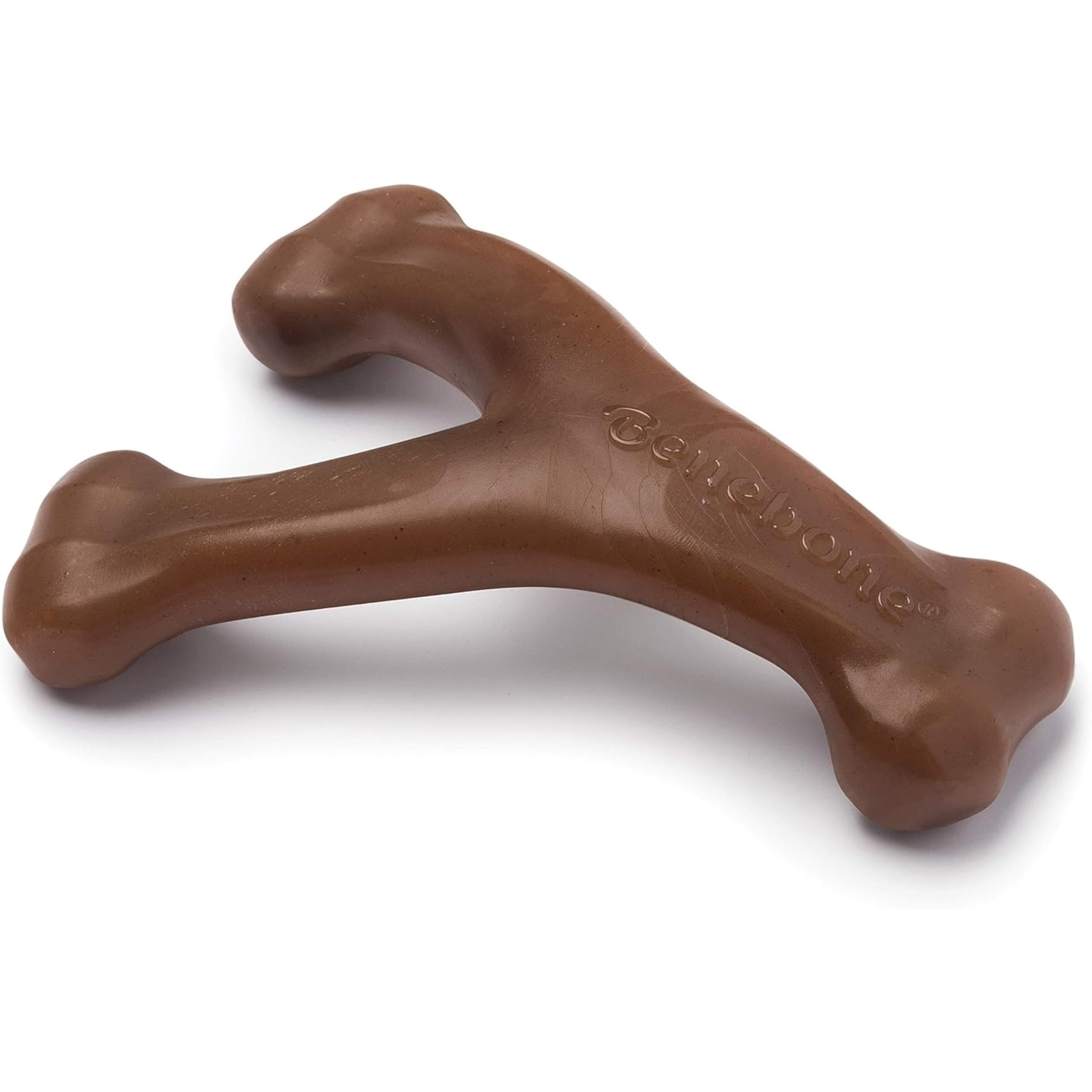 Benebone Wishbone Durable Dog Chew Toy for Aggressive Chewers, Real Bacon, Made in USA, Medium
