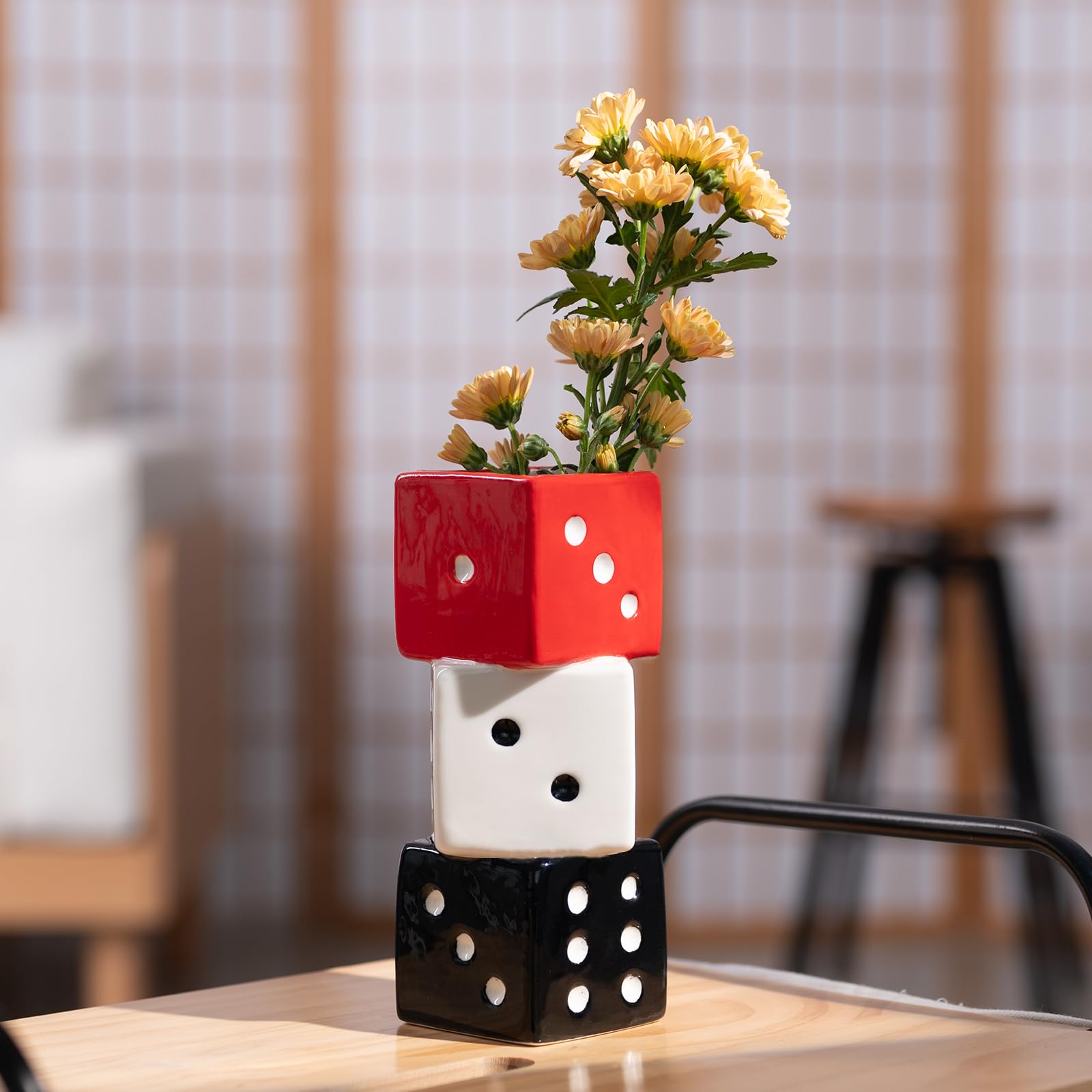 Handcrafted Ceramic White Flower Duck Vase