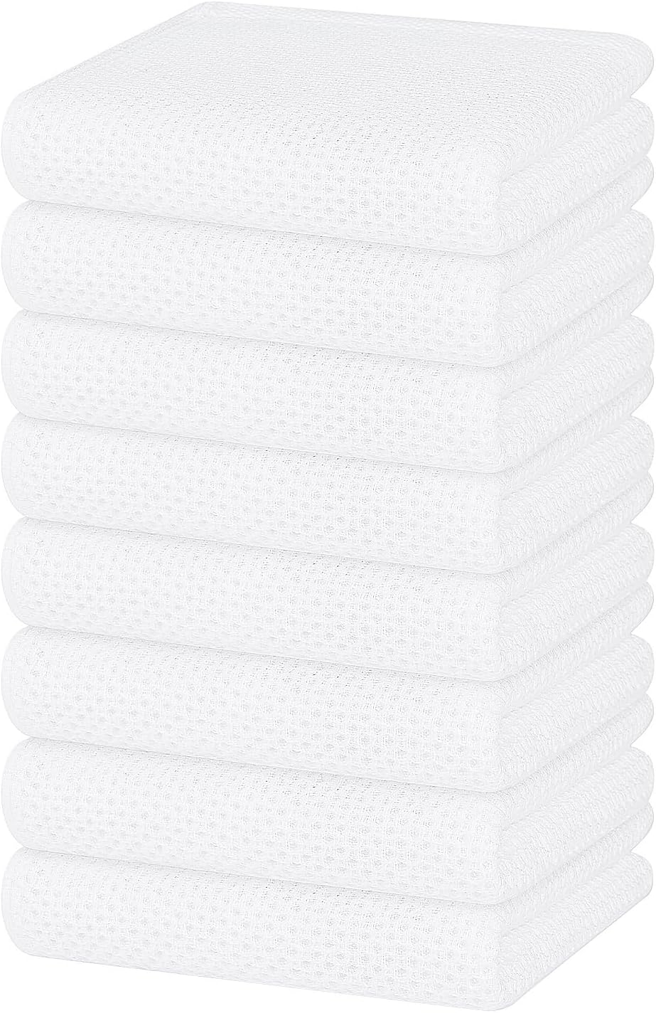 Homaxy 100% Cotton Waffle Weave Kitchen Dish Cloths, Ultra Soft Absorbent Quick Drying Dish Towels, 12 x 12 Inches, 6-Pack, Apricot