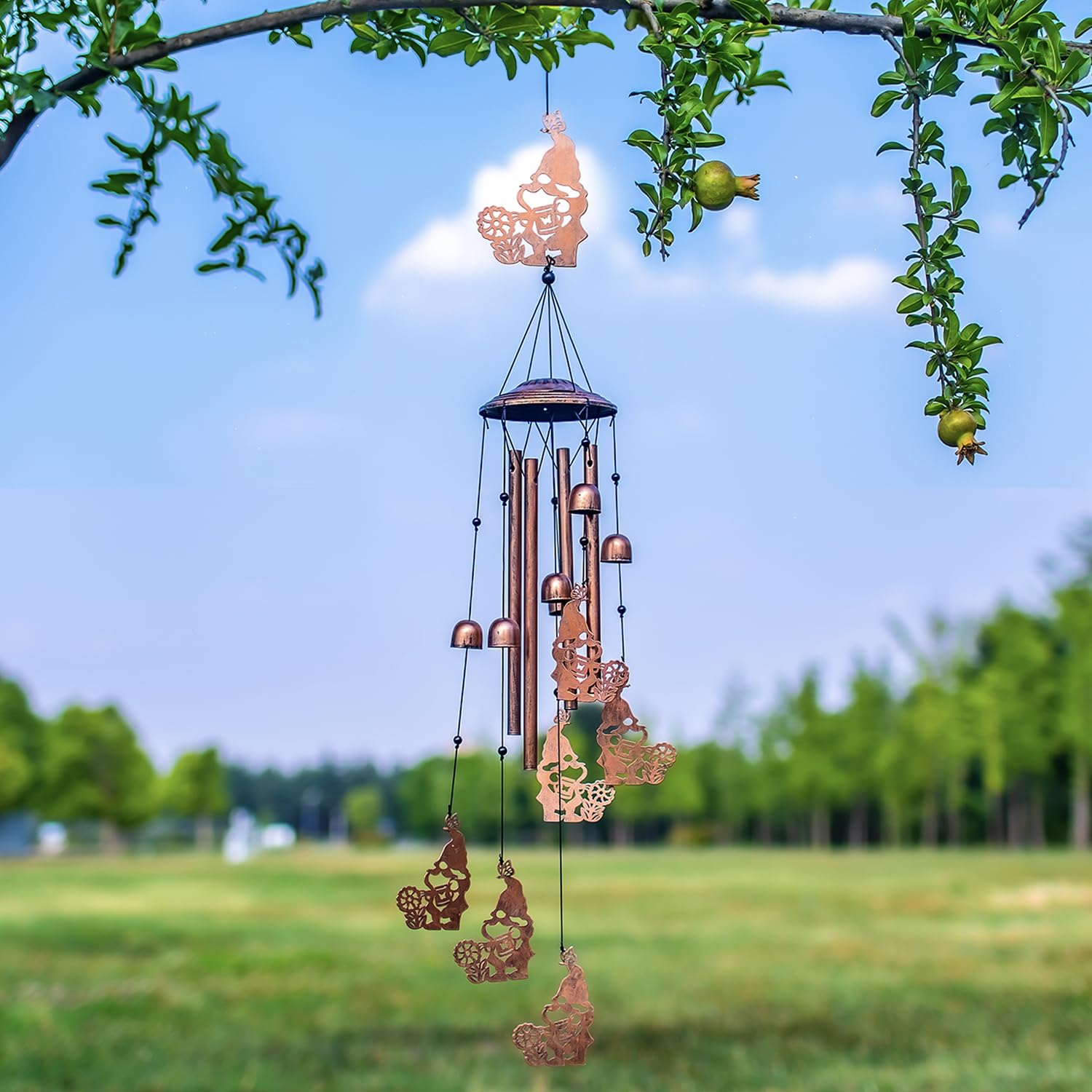Cow Wind Chimes Outdoor Cow Gifts for Women/Men/Mom/Wife/Grandma Birthday Gifts Memorial Gift Metal WindChimes for Outside/Indoors, Lawn, Patio, Home, Porch, Yard Decor, Garden Decorations