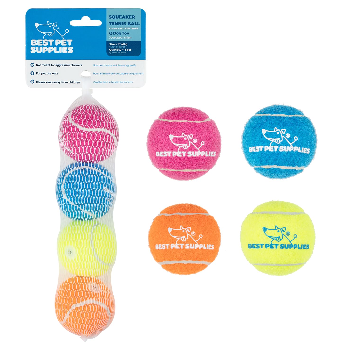 Best Pet Supplies Interactive Squeaky Dog Chew Toy, Ideal Dog Toys for Chewers, Small, Medium & Large Dogs, and Fetch Lovers - Crinkle Duck (Blue), Large