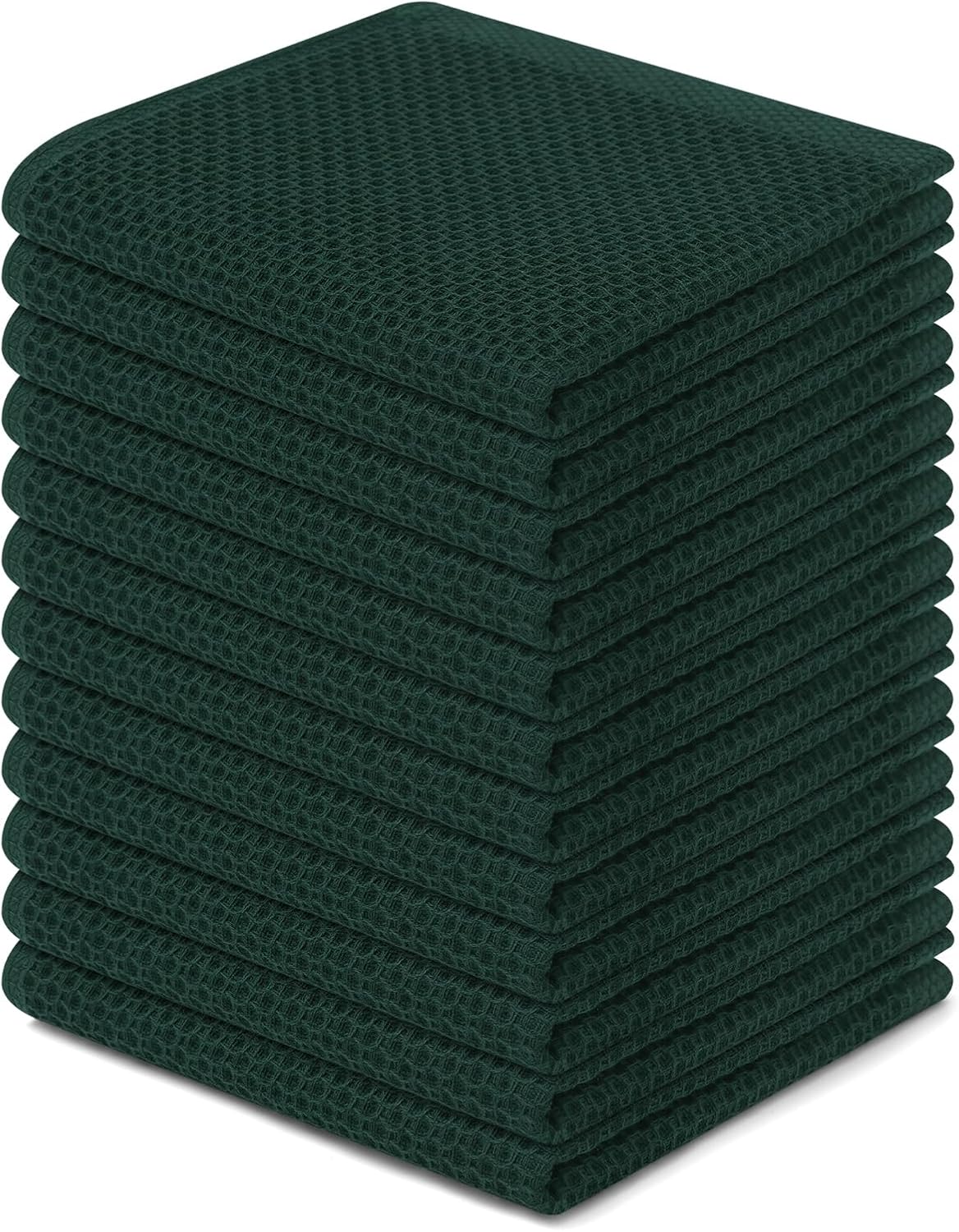 Homaxy 100% Cotton Waffle Weave Kitchen Dish Cloths, Ultra Soft Absorbent Quick Drying Dish Towels, 12 x 12 Inches, 6-Pack, Apricot
