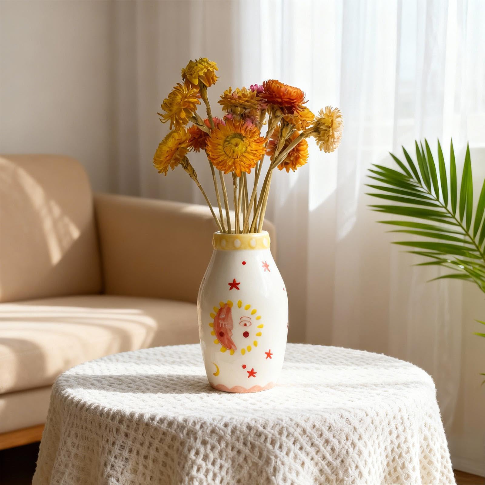 Handcrafted Ceramic White Flower Duck Vase