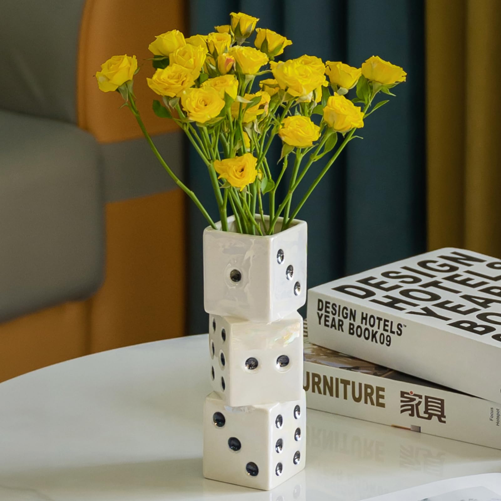 Handcrafted Ceramic White Flower Duck Vase