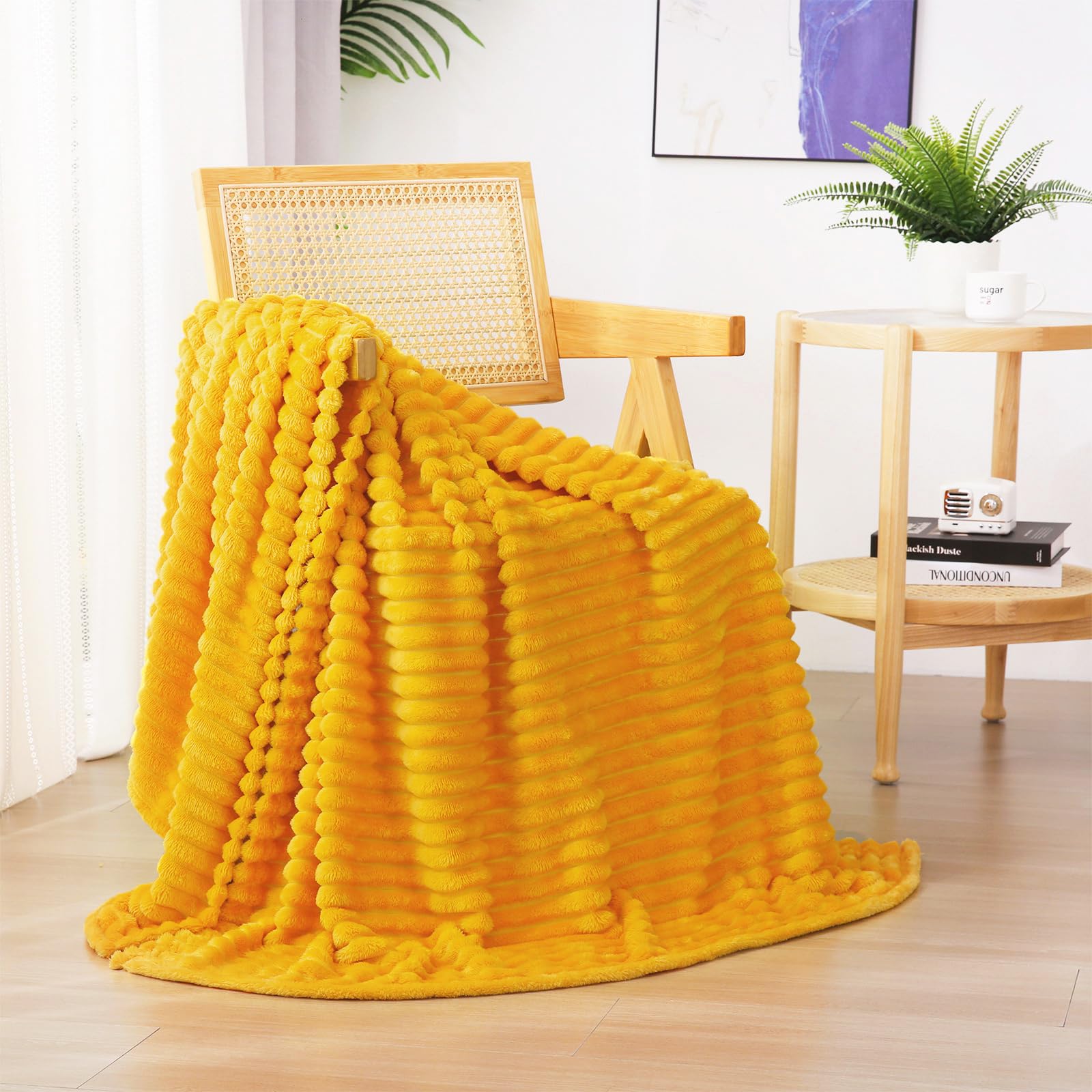 Sage Green Fleece Throw Blanket 50”×60” for Couch Sofa Bed,Super Soft Cozy Plush Microfiber Flannel Blanket with Stripes Design Lightweight for Adults,Woman,Girls