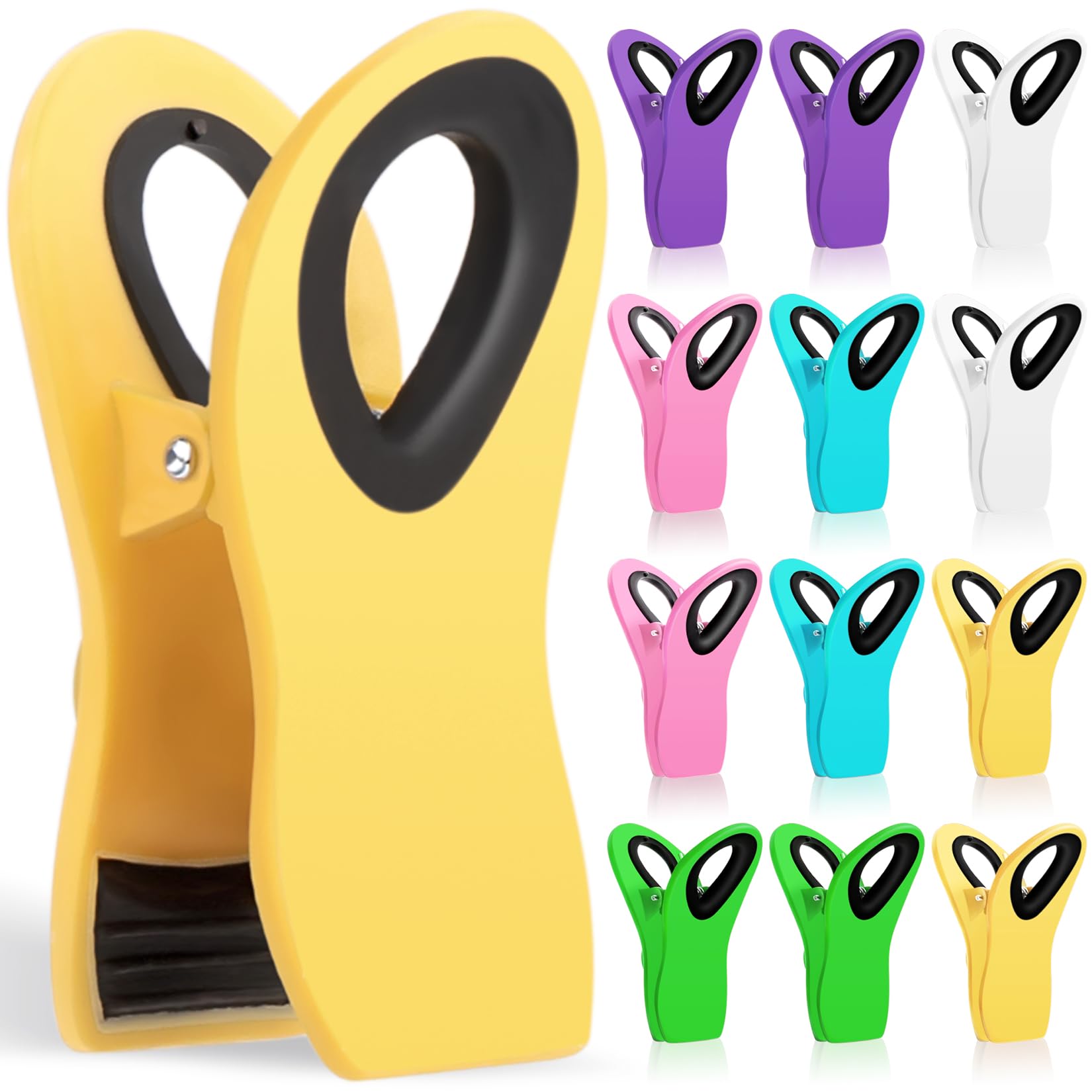 12 Pack Chip Clips Bag Clips, Magnetic Bag Clip for Food Storage Heavy Duty, Plastic Food Clip for Chips, Snack, Kitchen, Refrigerator, Garden, Sewing, Fabric, Clothes Pins