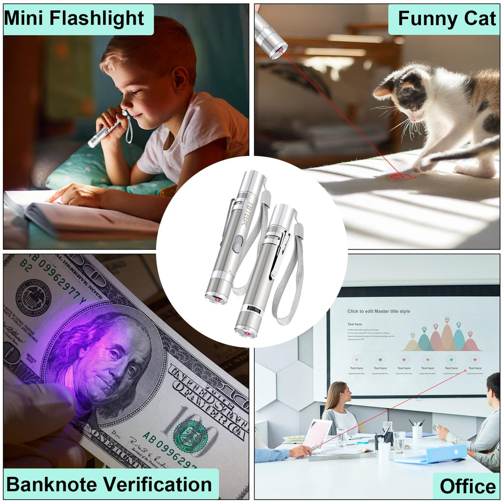 TBTeek Cat Toys, Rechargeable, 3 Light Modes & 5 Fun Patterns, Portable Interactive Kitten Pet Dog Cat Mouse Toy for Fun Chase Play Exercise