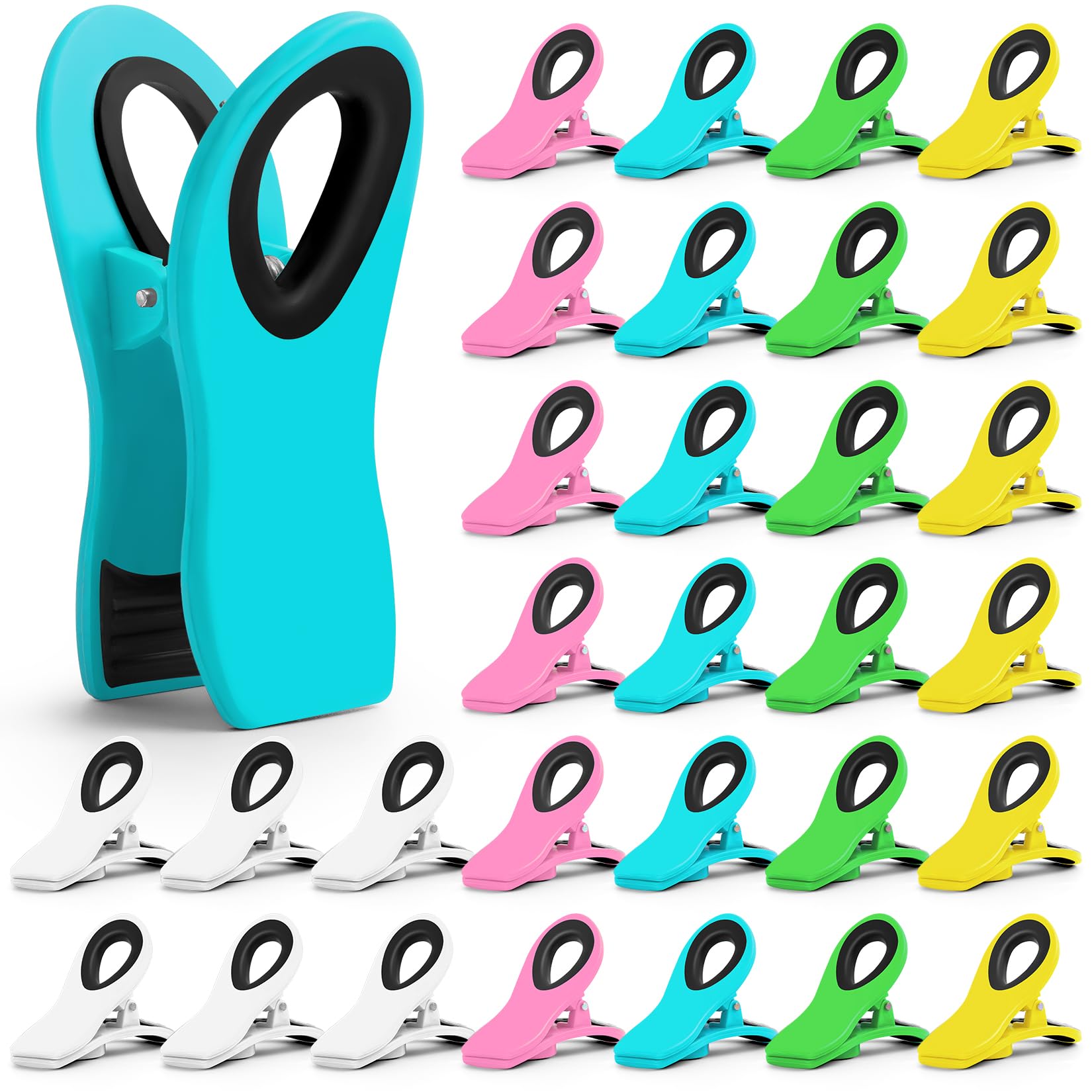 12 Pack Chip Clips Bag Clips, Magnetic Bag Clip for Food Storage Heavy Duty, Plastic Food Clip for Chips, Snack, Kitchen, Refrigerator, Garden, Sewing, Fabric, Clothes Pins