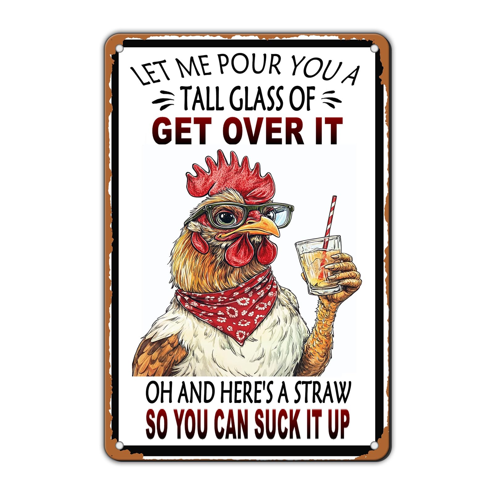 Chicken Metal Signs Rooster Kitchen Wall Decor Today I Will Pry More Worry Less Tin Sign 12x8 Inch Funny Chicken Coop Accessories Rooster Home Farm Yard Garden Decor