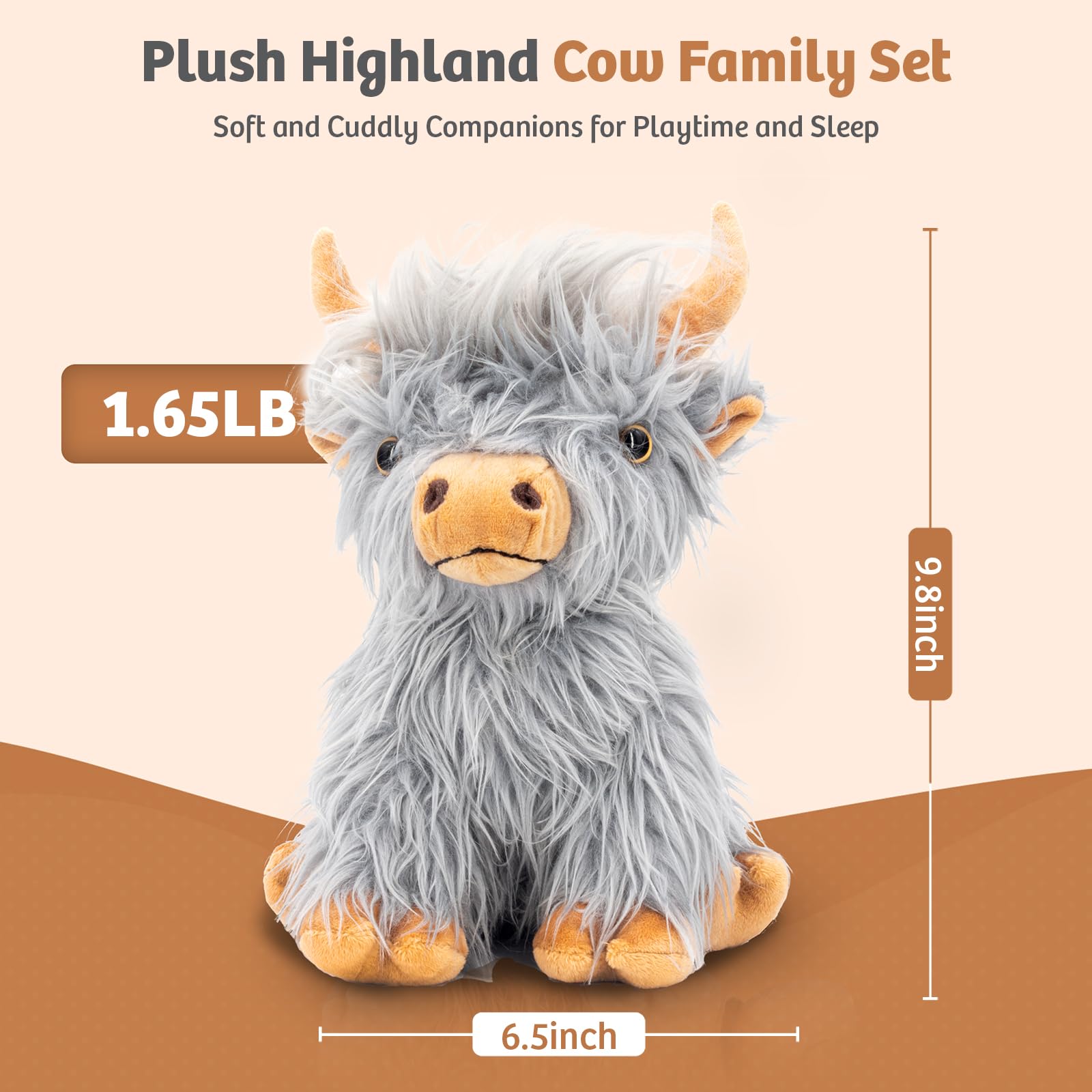 Marysun Microwavable Highland Cow Stuffed Animal - Weighted Stuffed Animal Plush, Heating Pad, Cozy