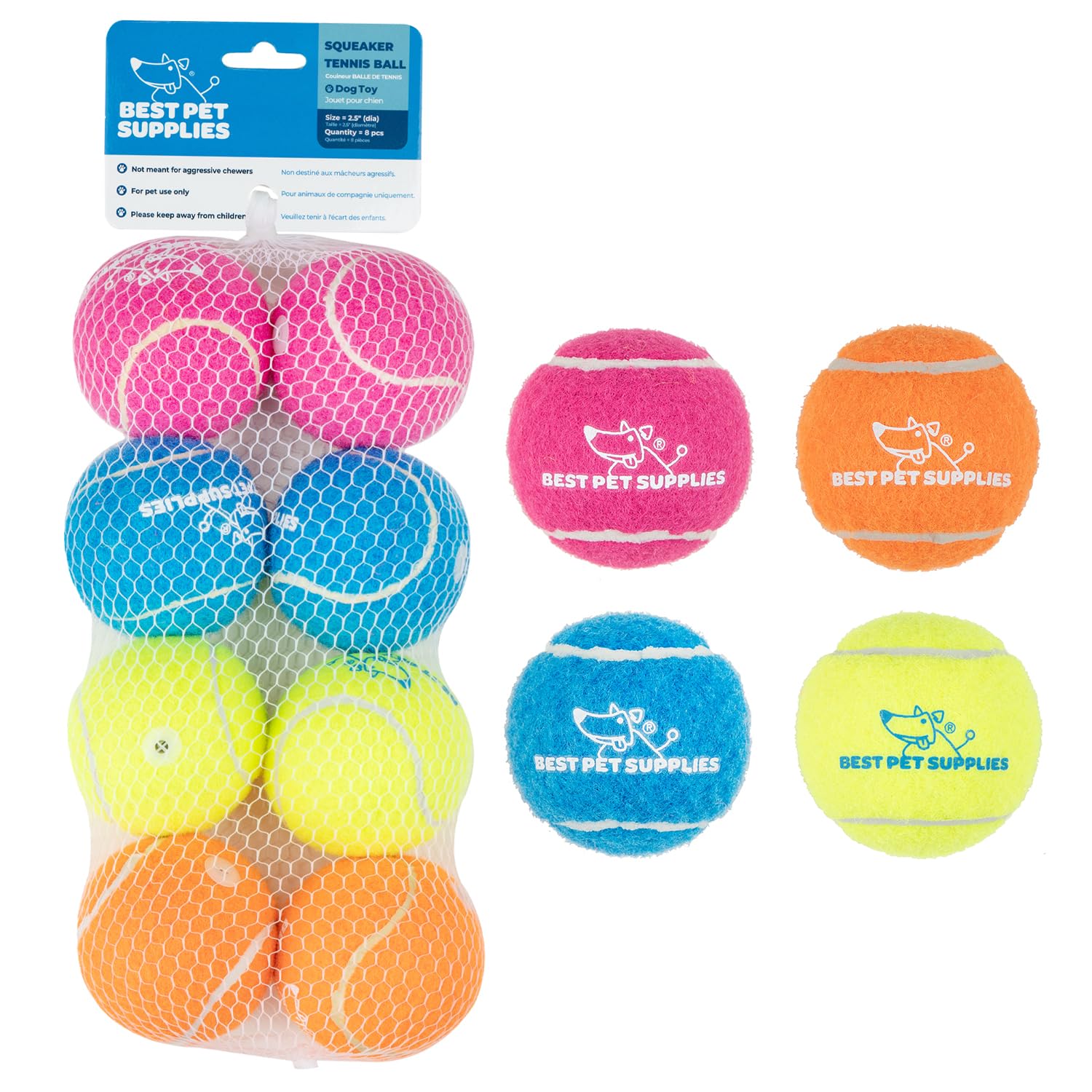 Best Pet Supplies Interactive Squeaky Dog Chew Toy, Ideal Dog Toys for Chewers, Small, Medium & Large Dogs, and Fetch Lovers - Crinkle Duck (Blue), Large