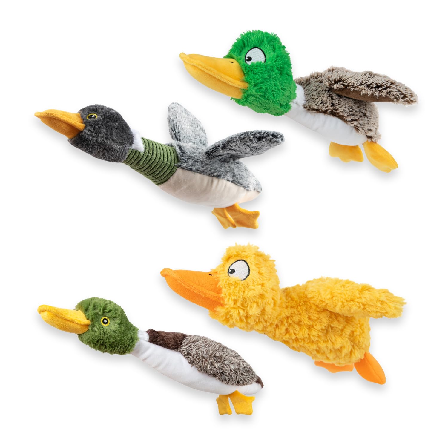 Best Pet Supplies Interactive Squeaky Dog Chew Toy, Ideal Dog Toys for Chewers, Small, Medium & Large Dogs, and Fetch Lovers - Crinkle Duck (Blue), Large