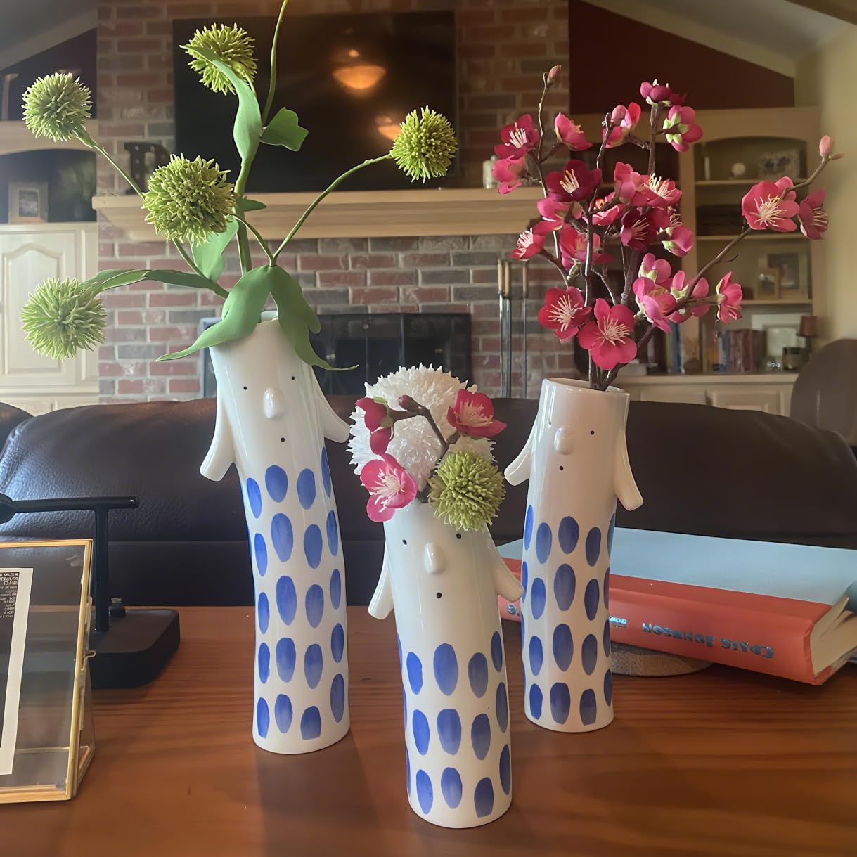 Handcrafted Ceramic White Flower Duck Vase