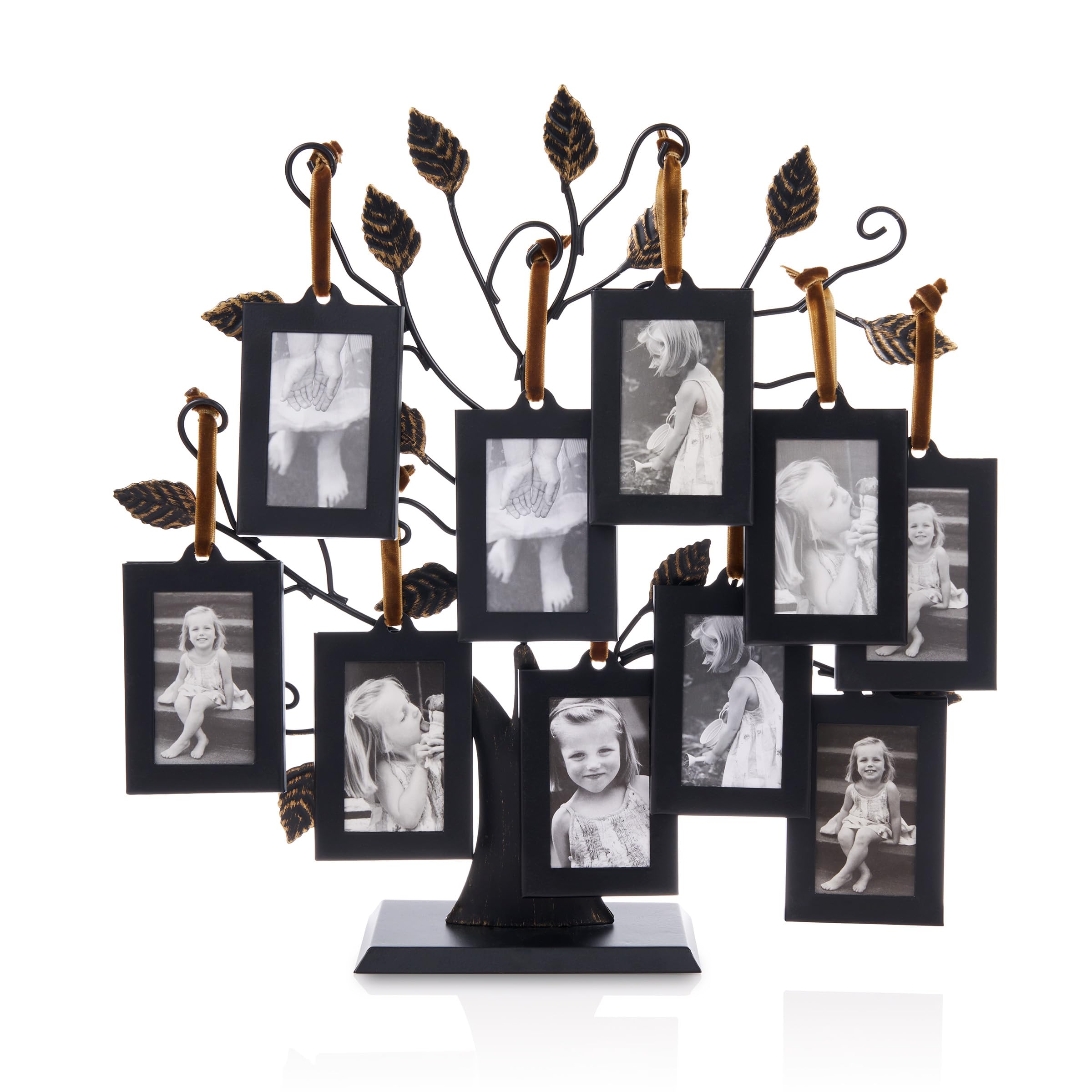 Philip Whitney Parent Picture Frames, Family Tree Picture Frames with 4 Hanging Photo Frames, Wall Decor, Table Decor, Gifts for Mom, 13" (Bronze, 10)